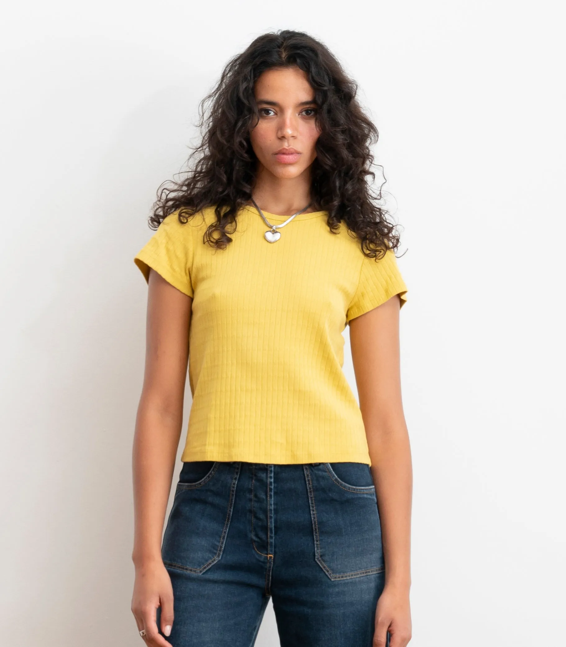 Miranda Pointelle Tee - Daffodil SS26 sold by Loup
