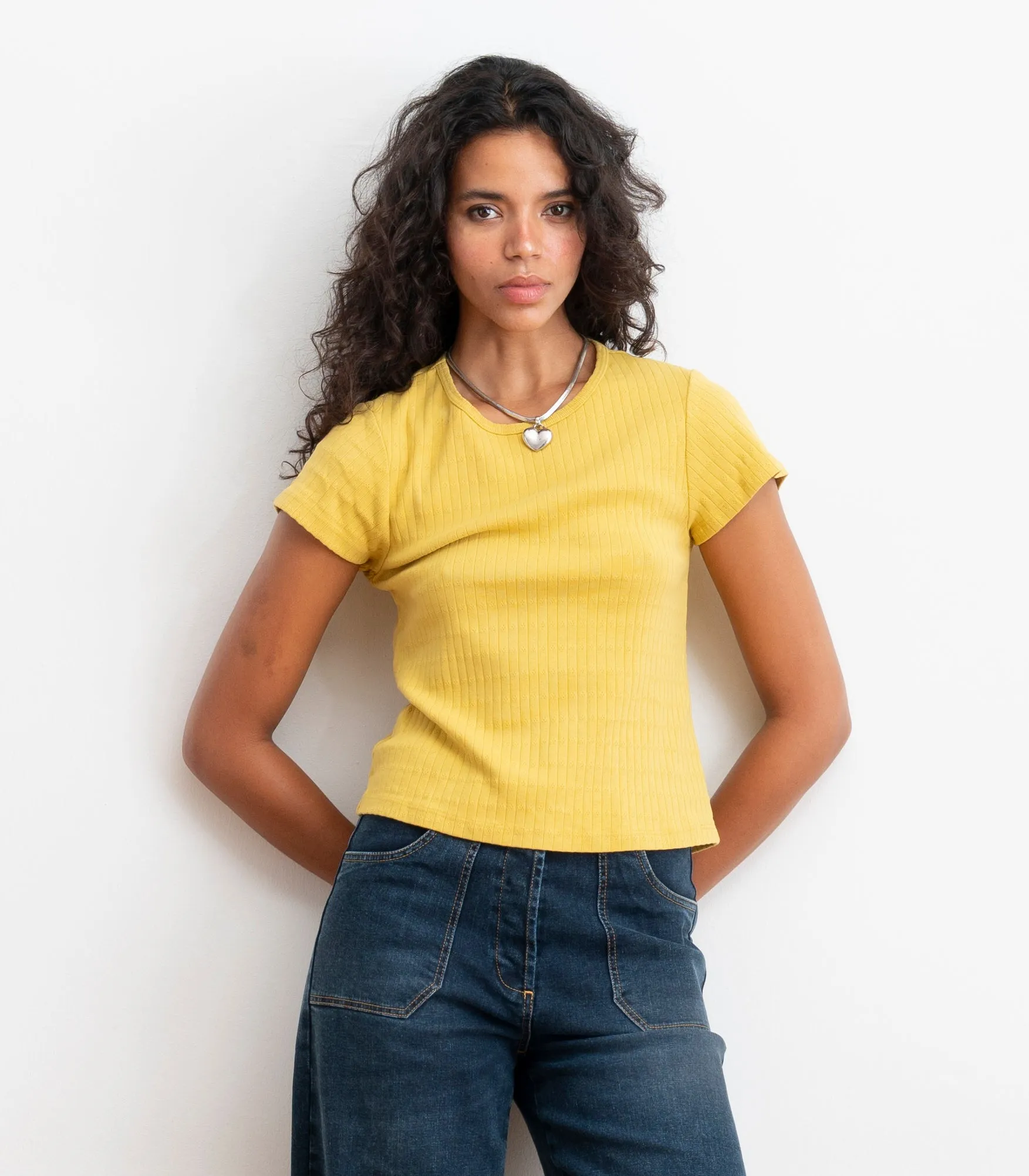 Miranda Pointelle Tee - Daffodil SS26 sold by Loup product image thumbnail 3