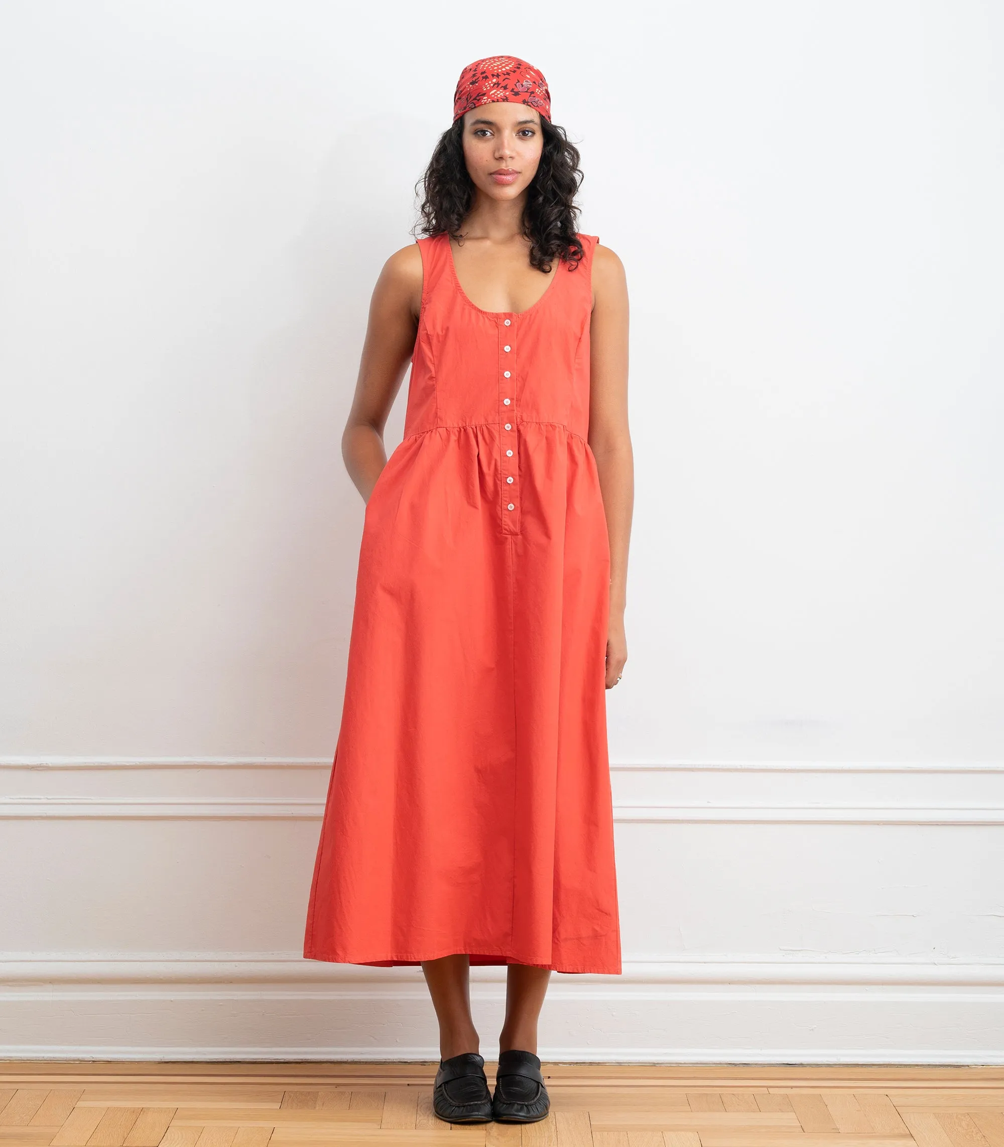 Sierra Button Up Midi Dress - Strawberry SS26 sold by Loup