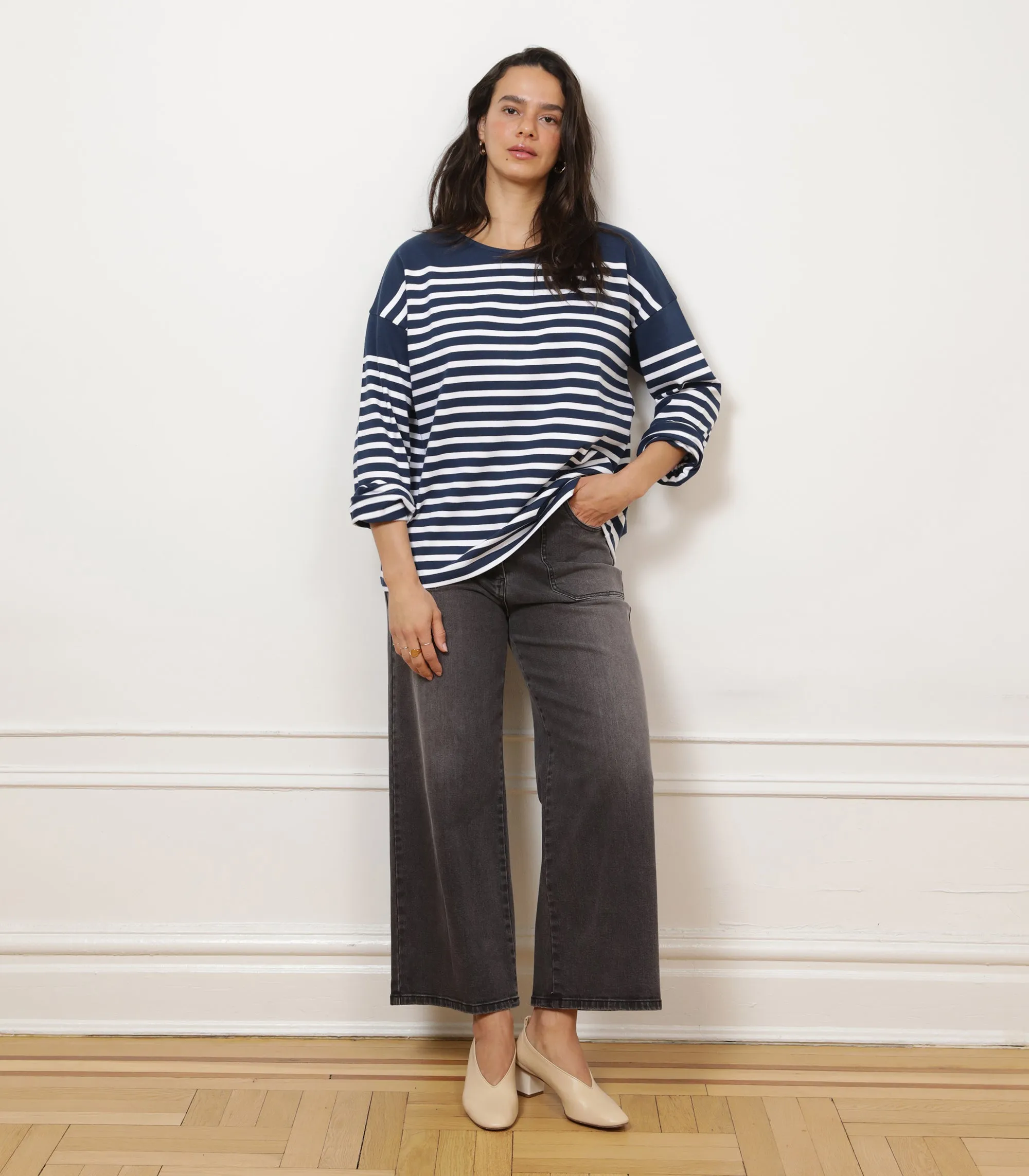 Marianne Stripe Breton Tee - Midnight sold by Loup product image thumbnail 5
