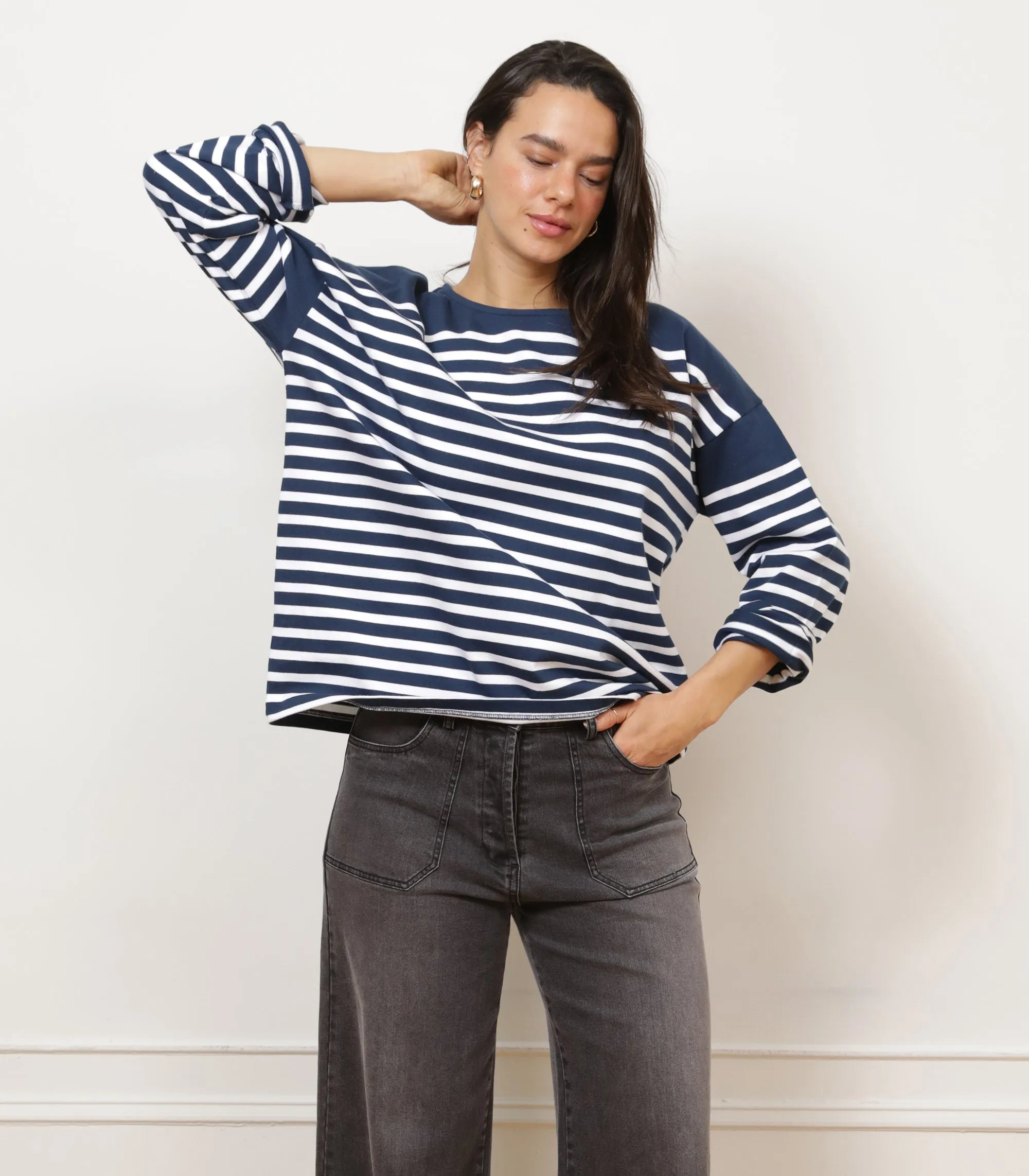 Marianne Stripe Breton Tee - Midnight sold by Loup product image thumbnail 3