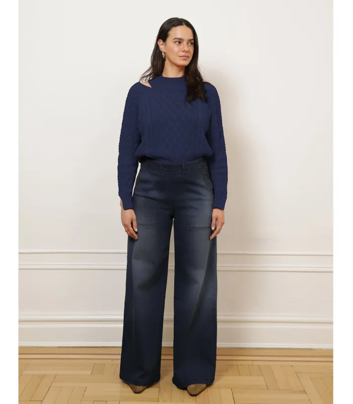 Long Sabrina Wide-Leg Jeans - Cowboy sold by Loup