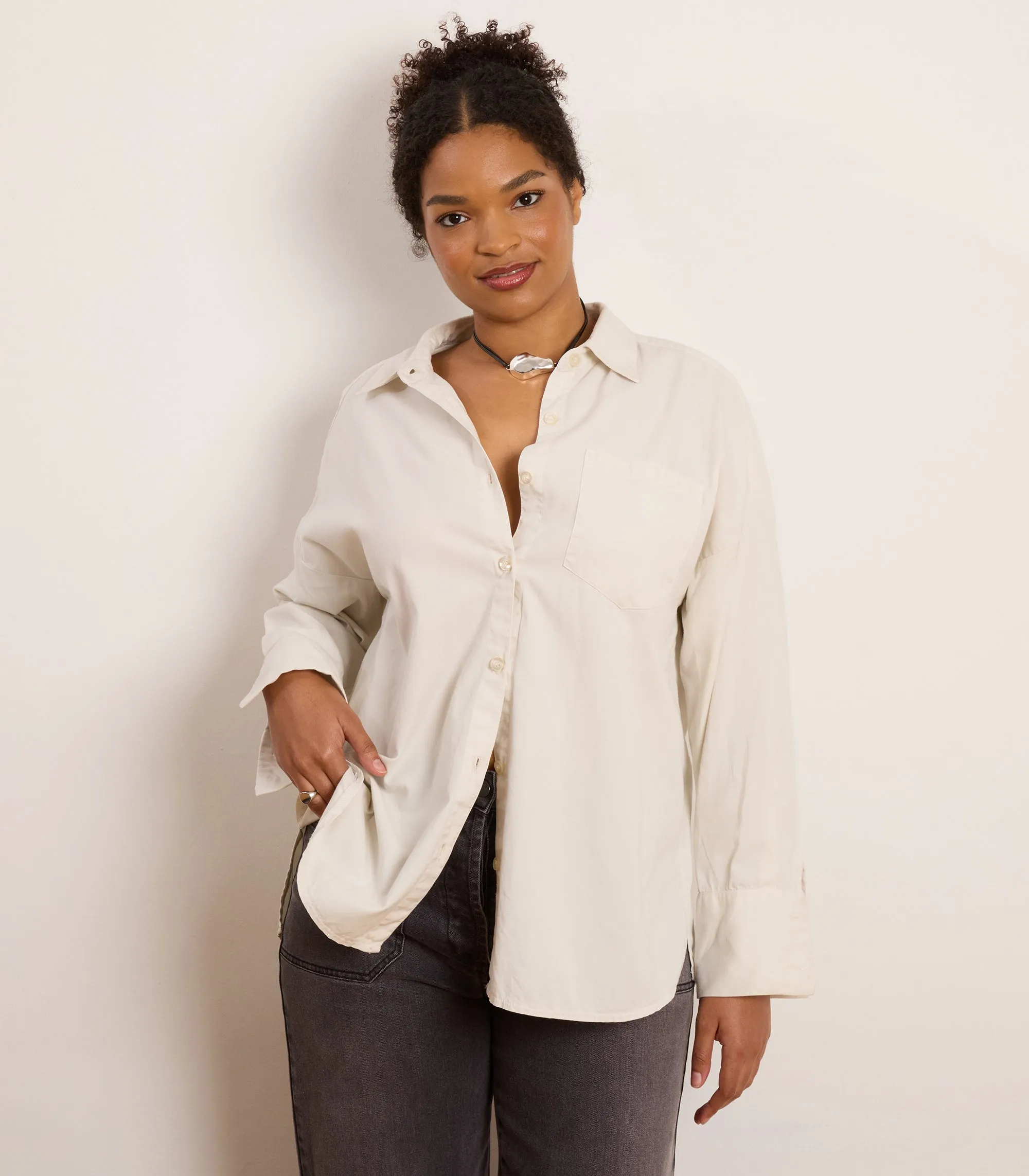 Daisy Oversized Button Up - Cream sold by Loup