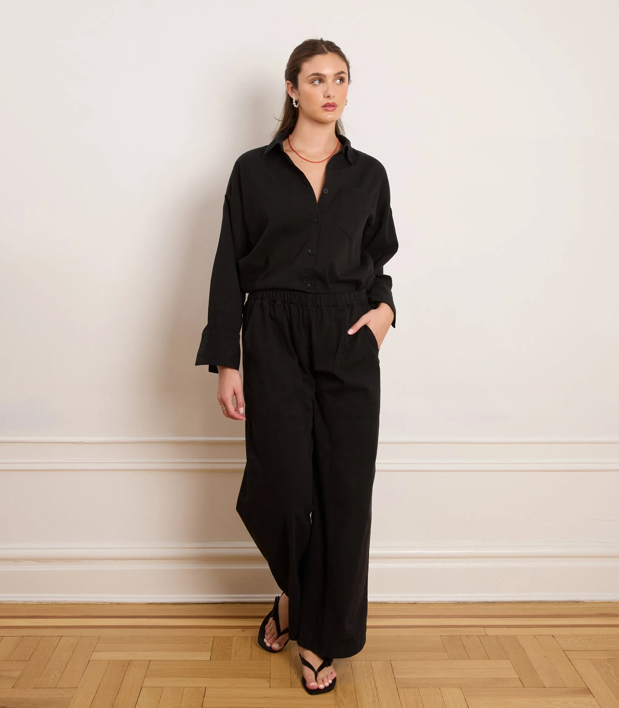 Rachel Elastic Waist Carpenter Pants - Black sold by Loup product image thumbnail 3