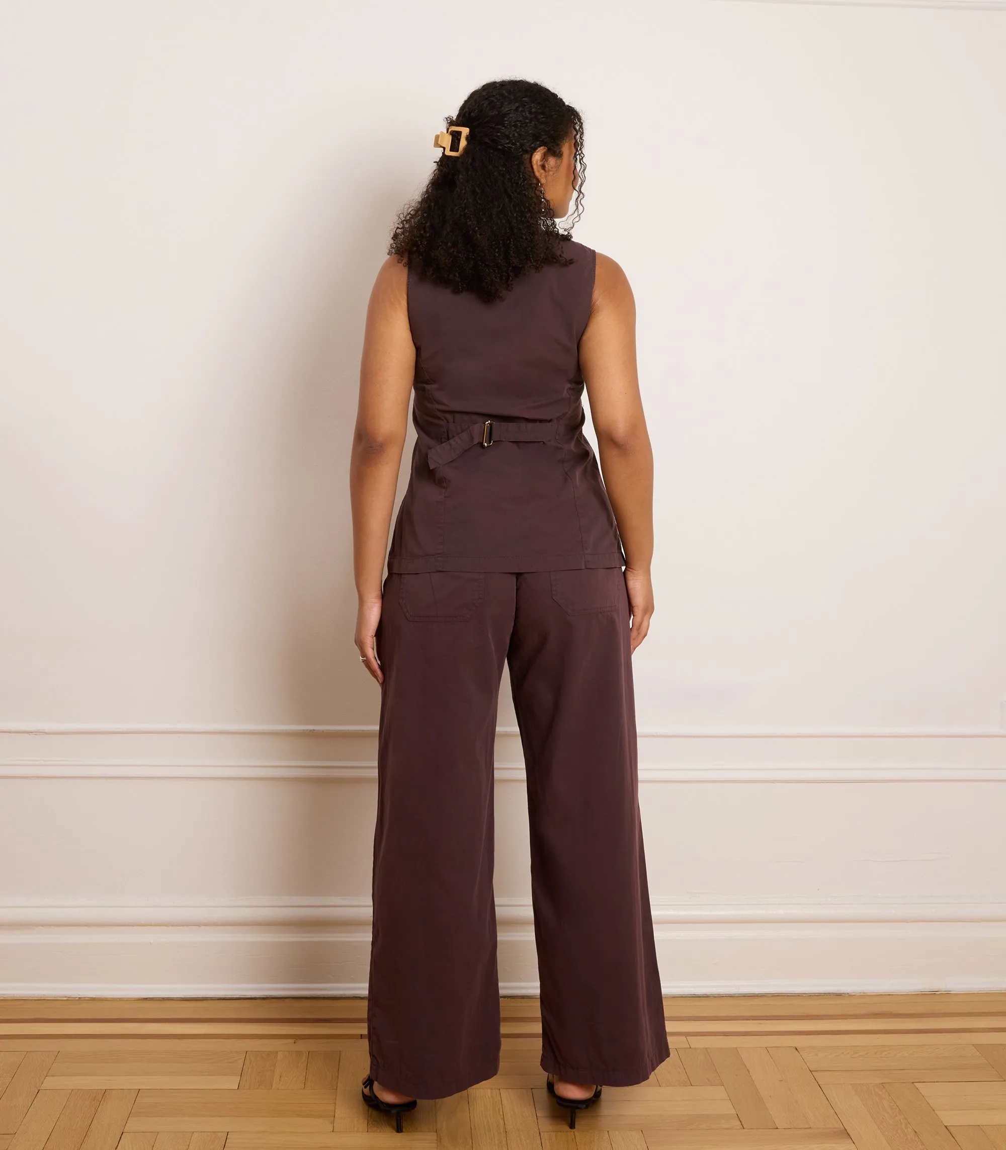 Rachel Elastic Waist Carpenter Pants - Dark Cocoa sold by Loup product image thumbnail 4