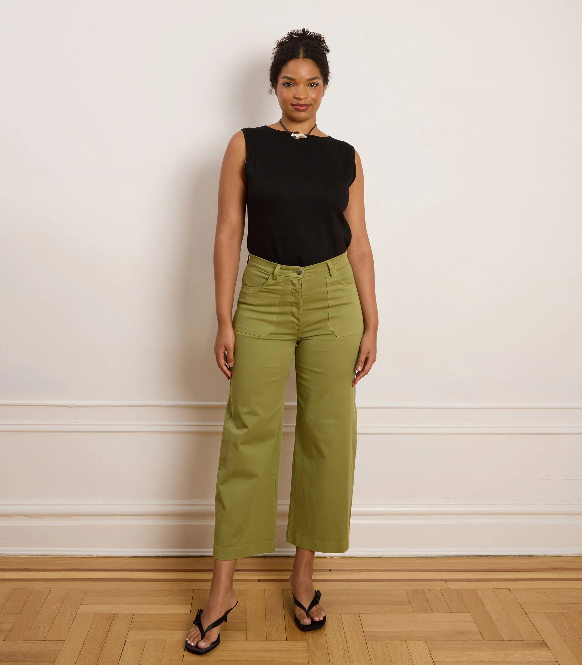 Simone Wide Crop Pants - Pistachio sold by Loup product image thumbnail 3