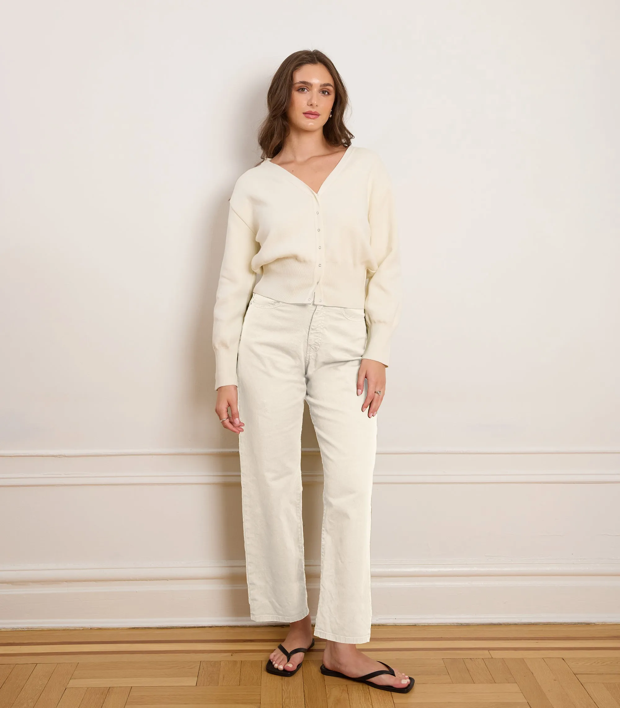 Amelia Barrel Leg Pants - Salt sold by Loup