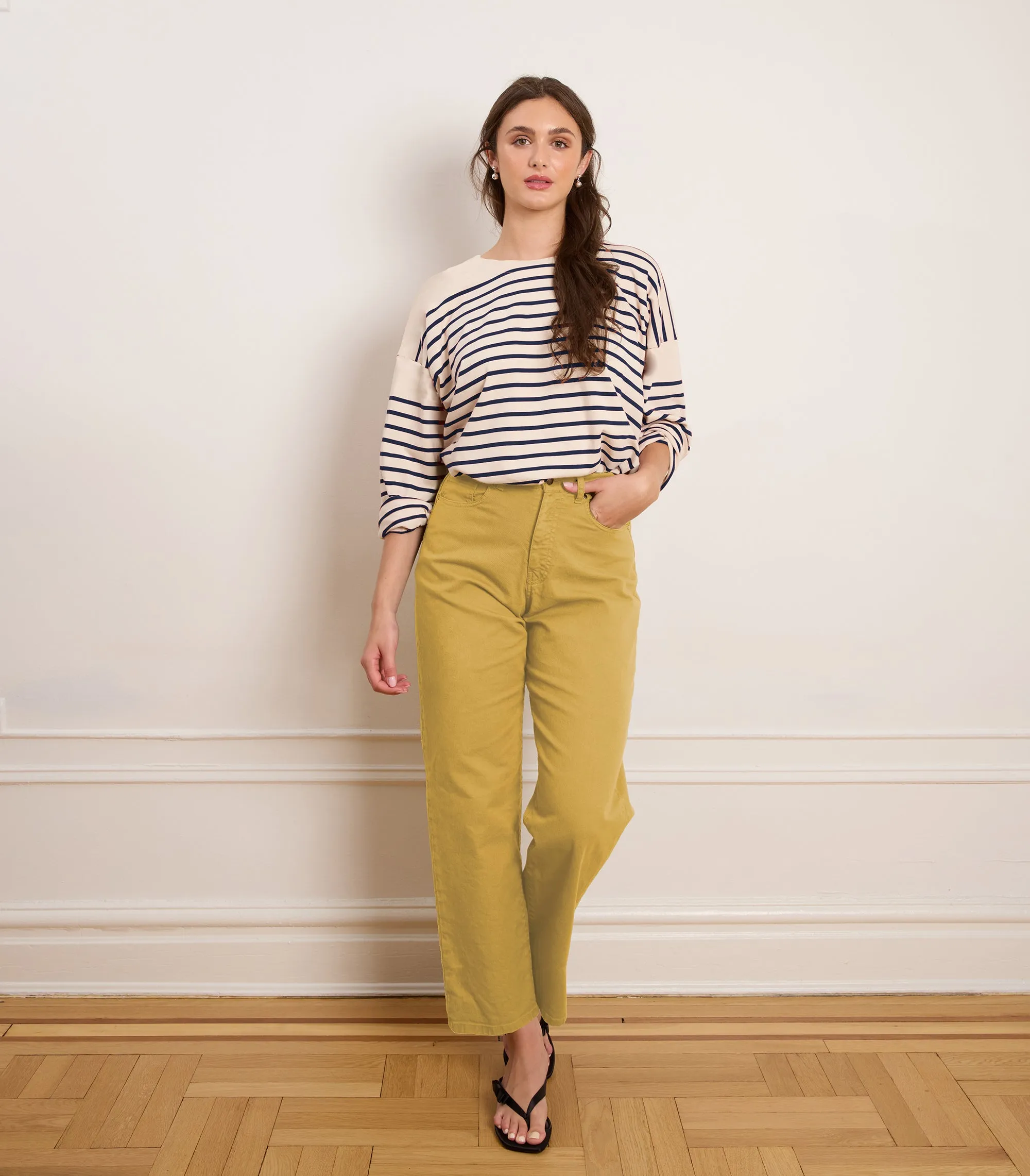 Amelia Barrel Leg Pants - Burnt Khaki sold by Loup