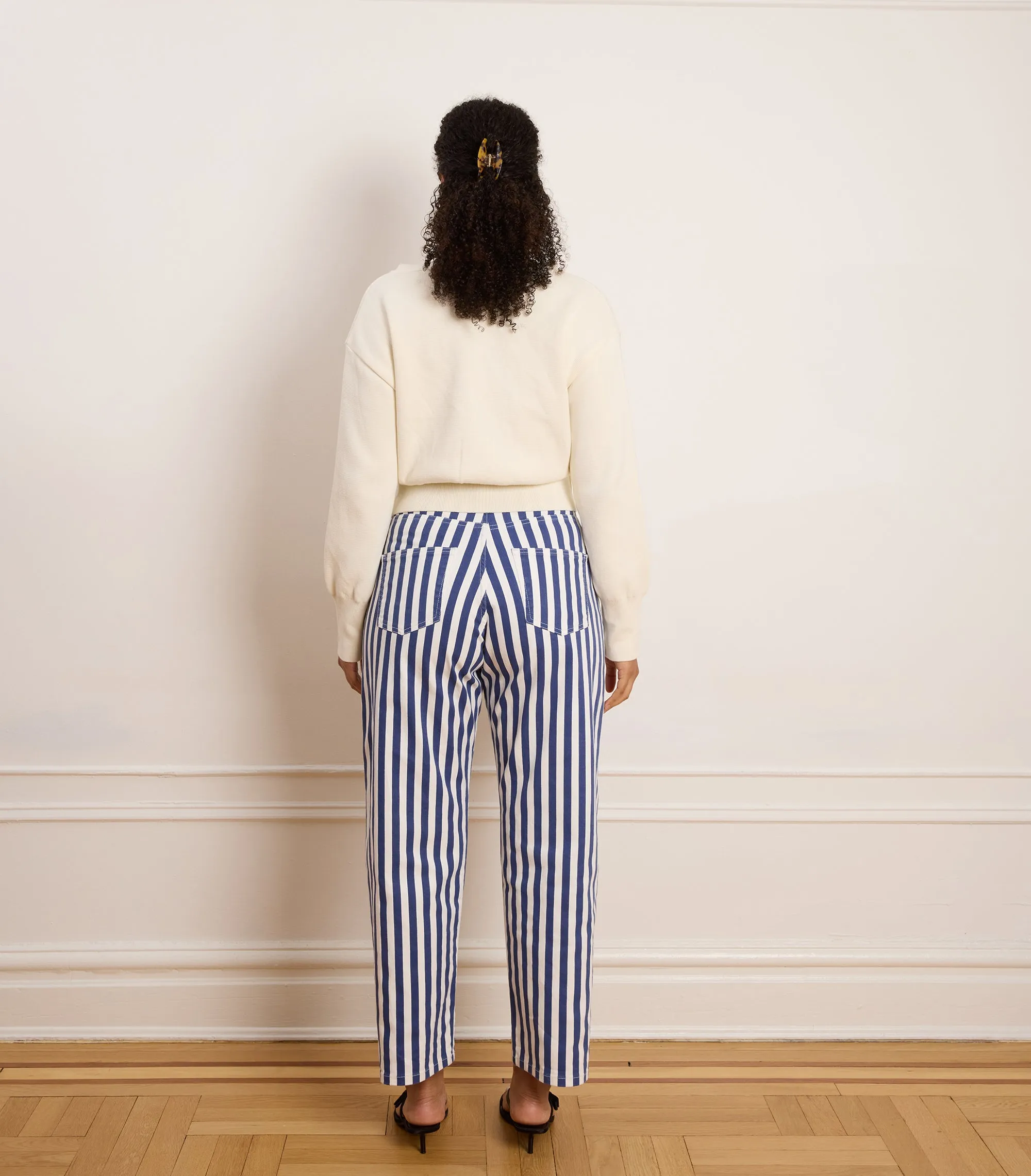 Amelia Barrel Leg Pants - Navy Stripe sold by Loup product image thumbnail 2