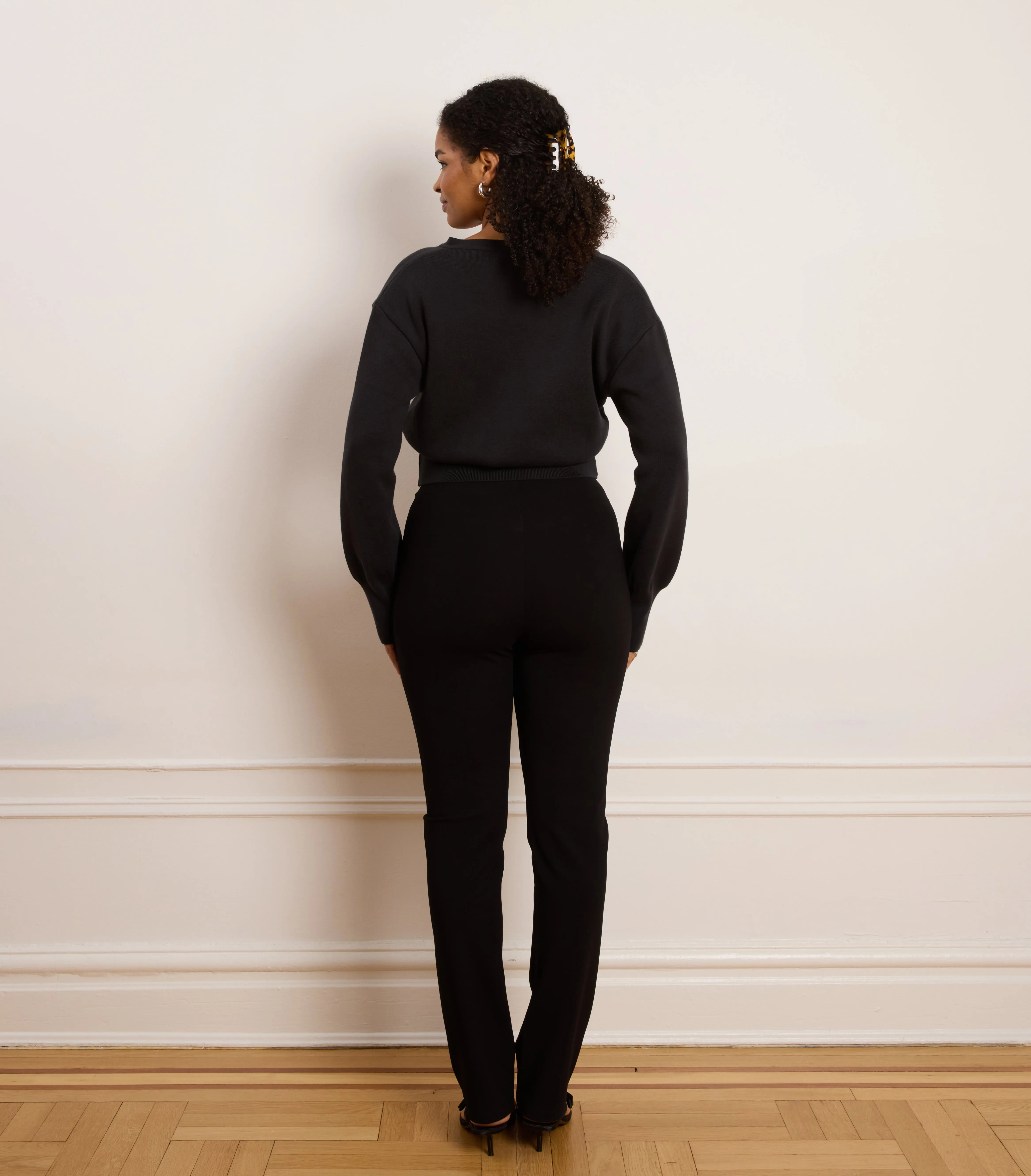 Celia Cropped Snap Cardigan - Black sold by Loup product image thumbnail 2