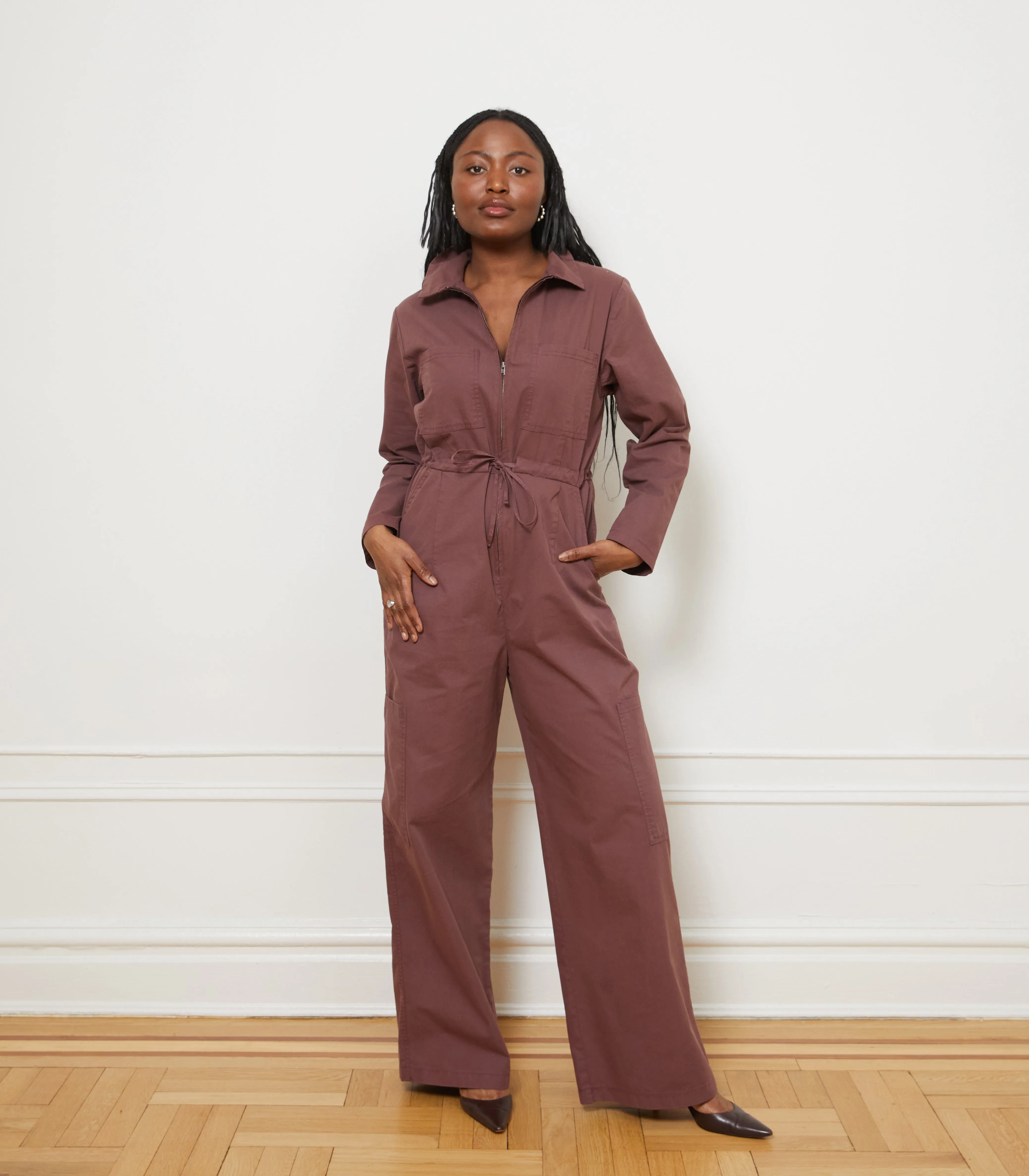 Spencer Cargo Zip Jumpsuit - Auburn sold by Loup