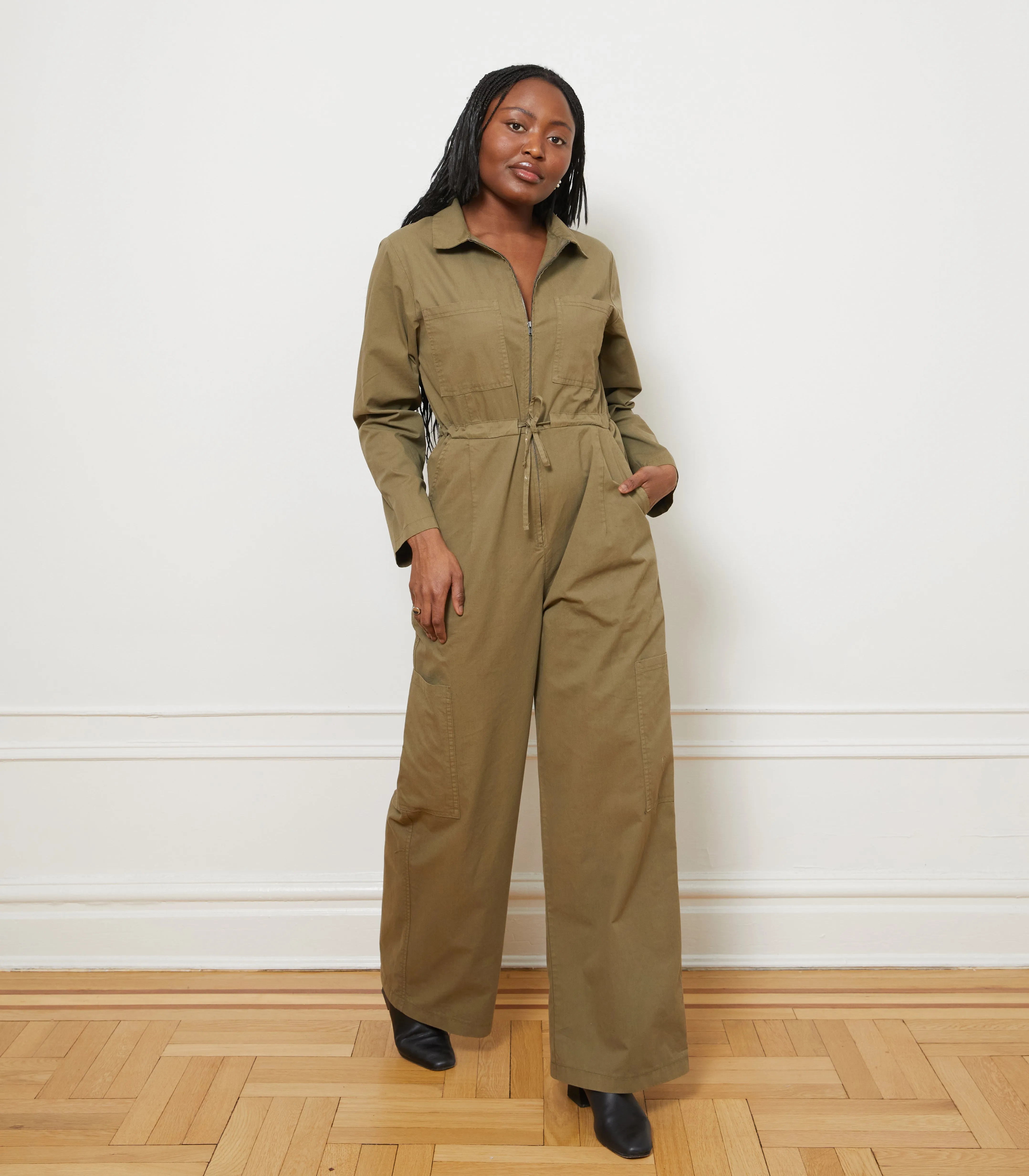 Spencer Cargo Zip Jumpsuit - Olive sold by Loup product image thumbnail 3