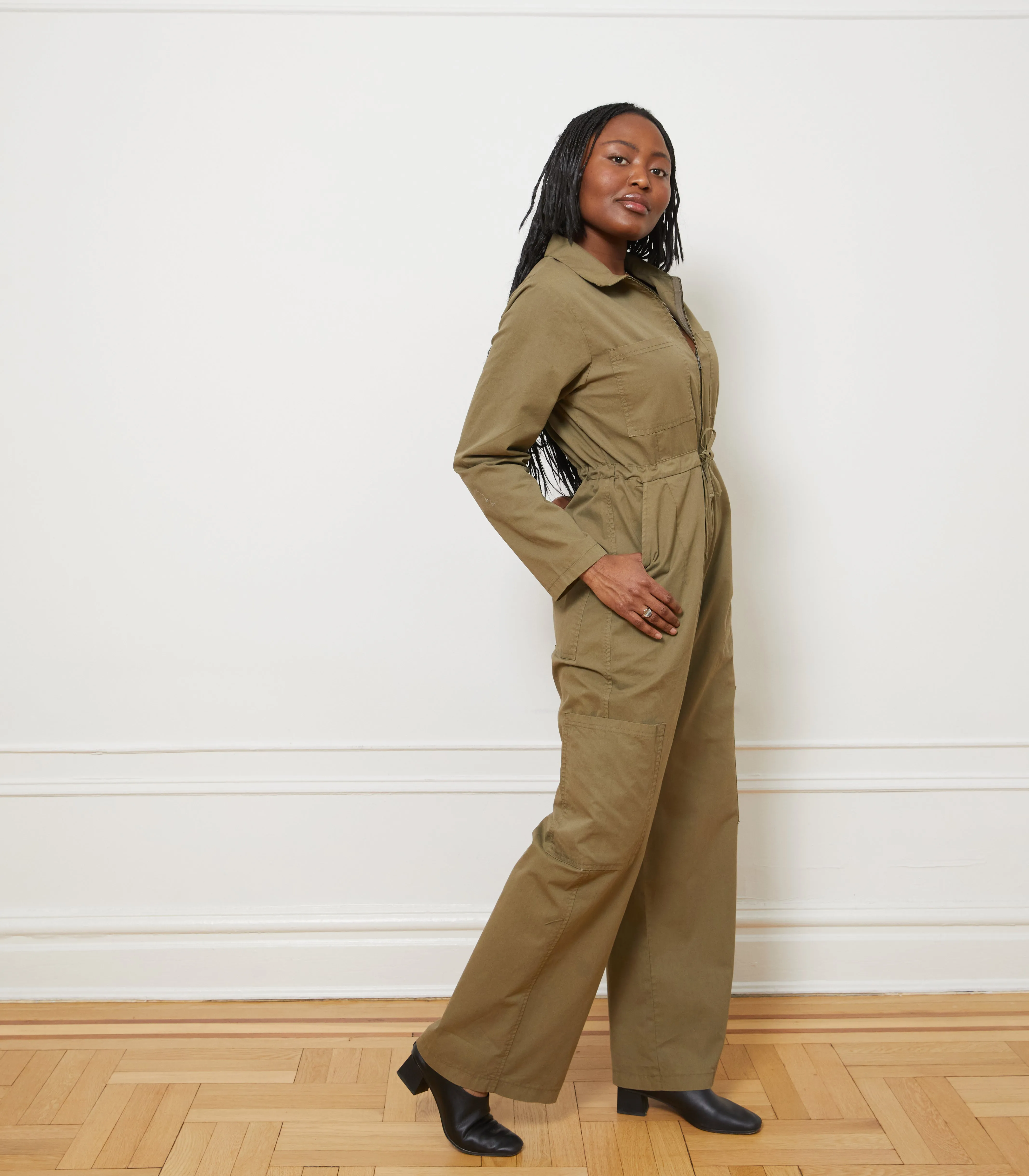 Spencer Cargo Zip Jumpsuit - Olive sold by Loup product image thumbnail 4