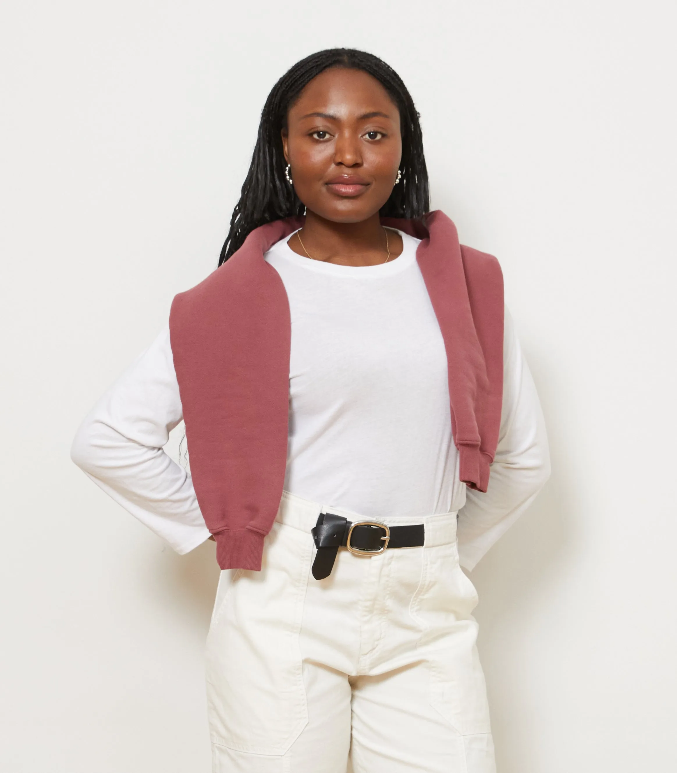 Penny Washed Long Sleeve Tee - White sold by Loup