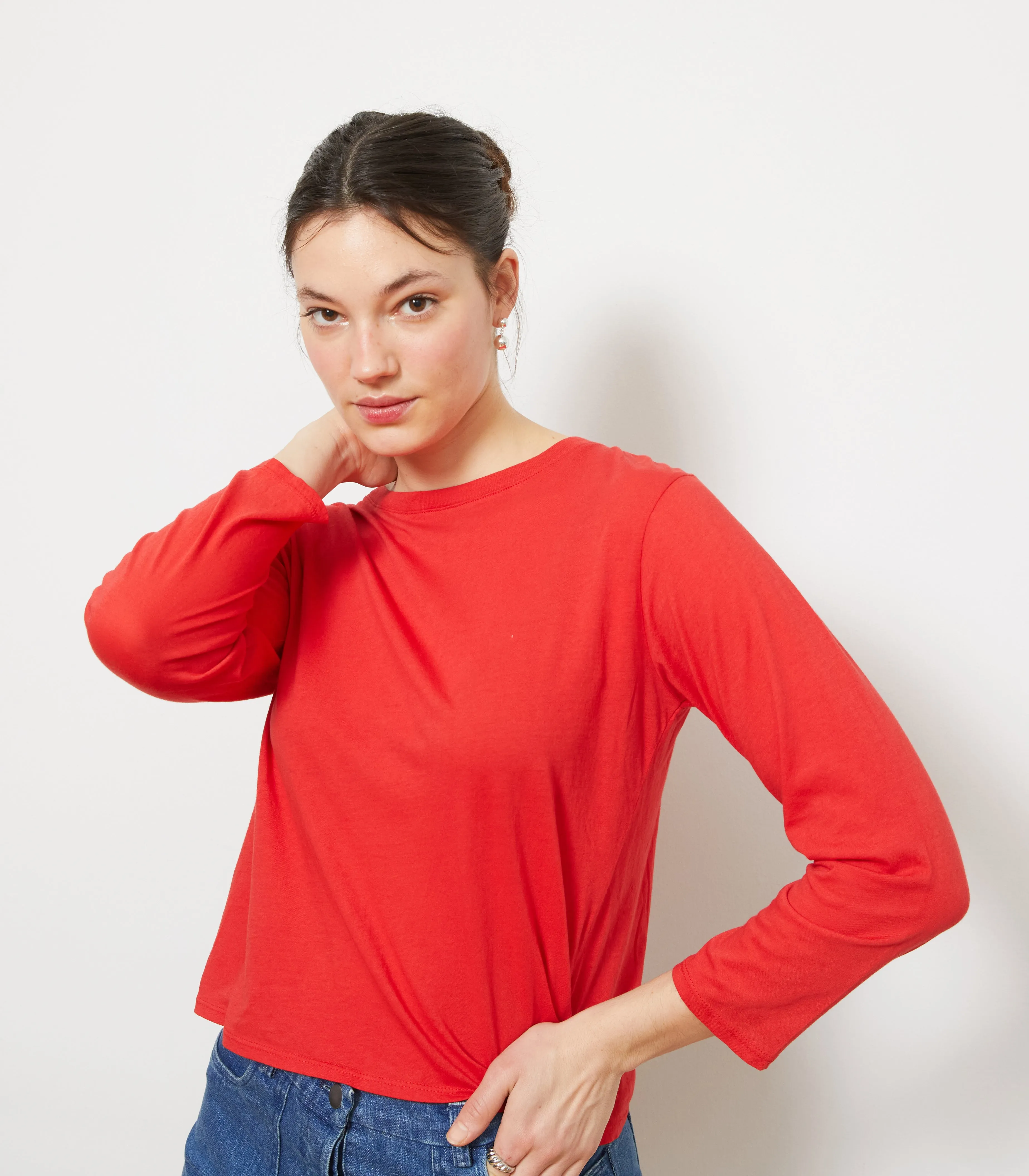 Penny Washed Long Sleeve Tee - Vermilion sold by Loup product image thumbnail 4