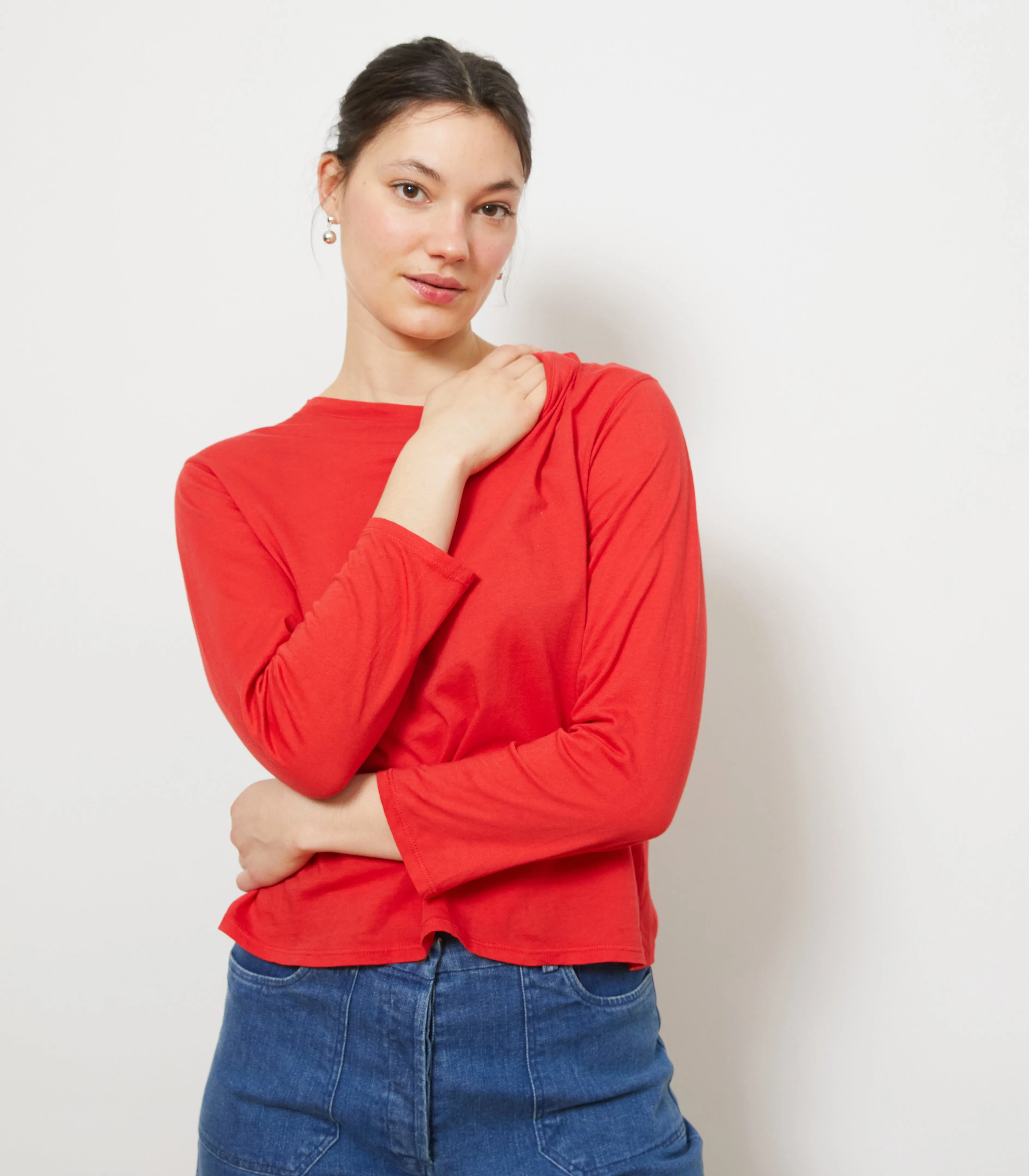 Penny Washed Long Sleeve Tee - Vermilion sold by Loup product image thumbnail 5