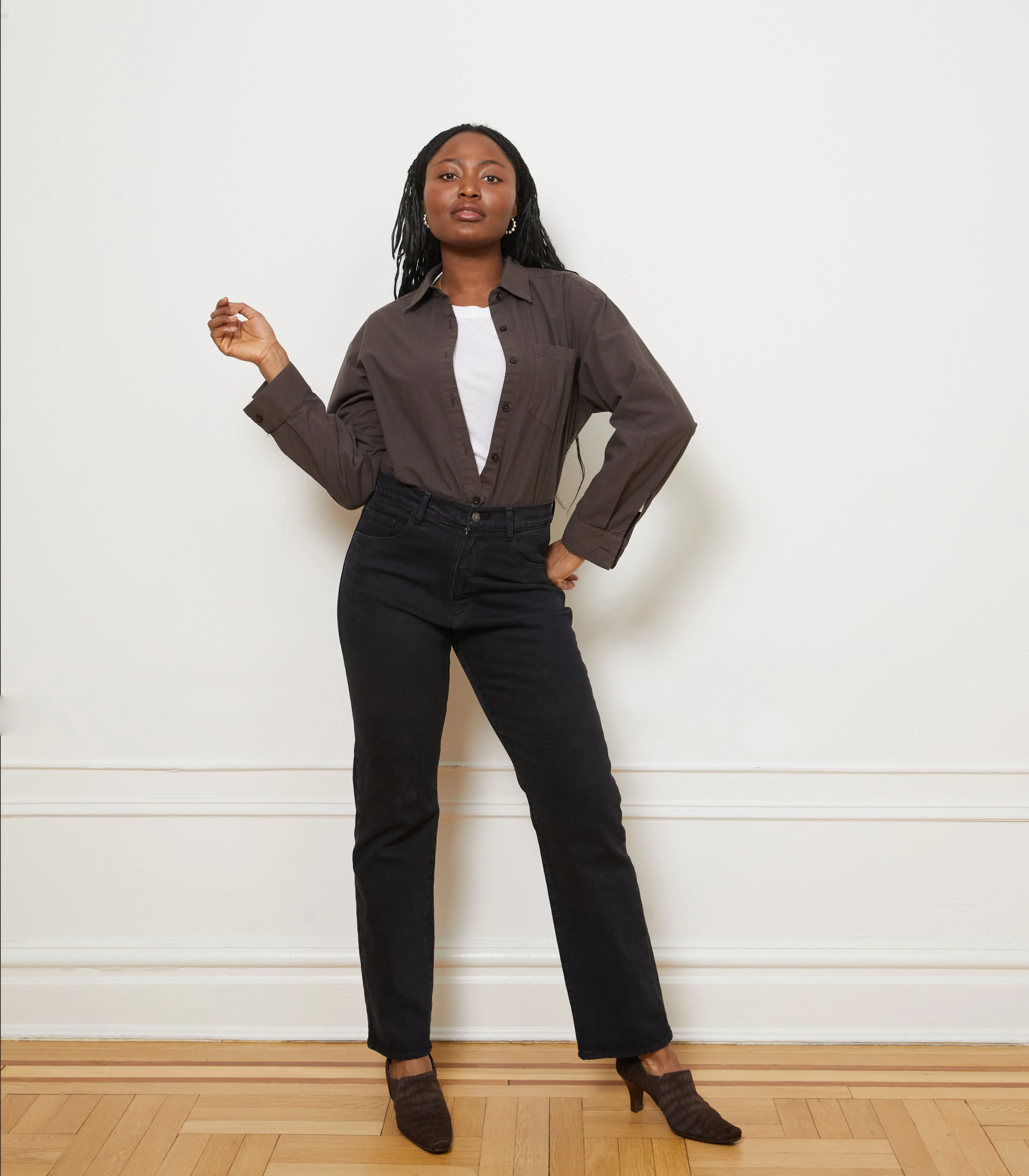 Diana Relaxed Button Up Shirt - Espresso sold by Loup product image thumbnail 3