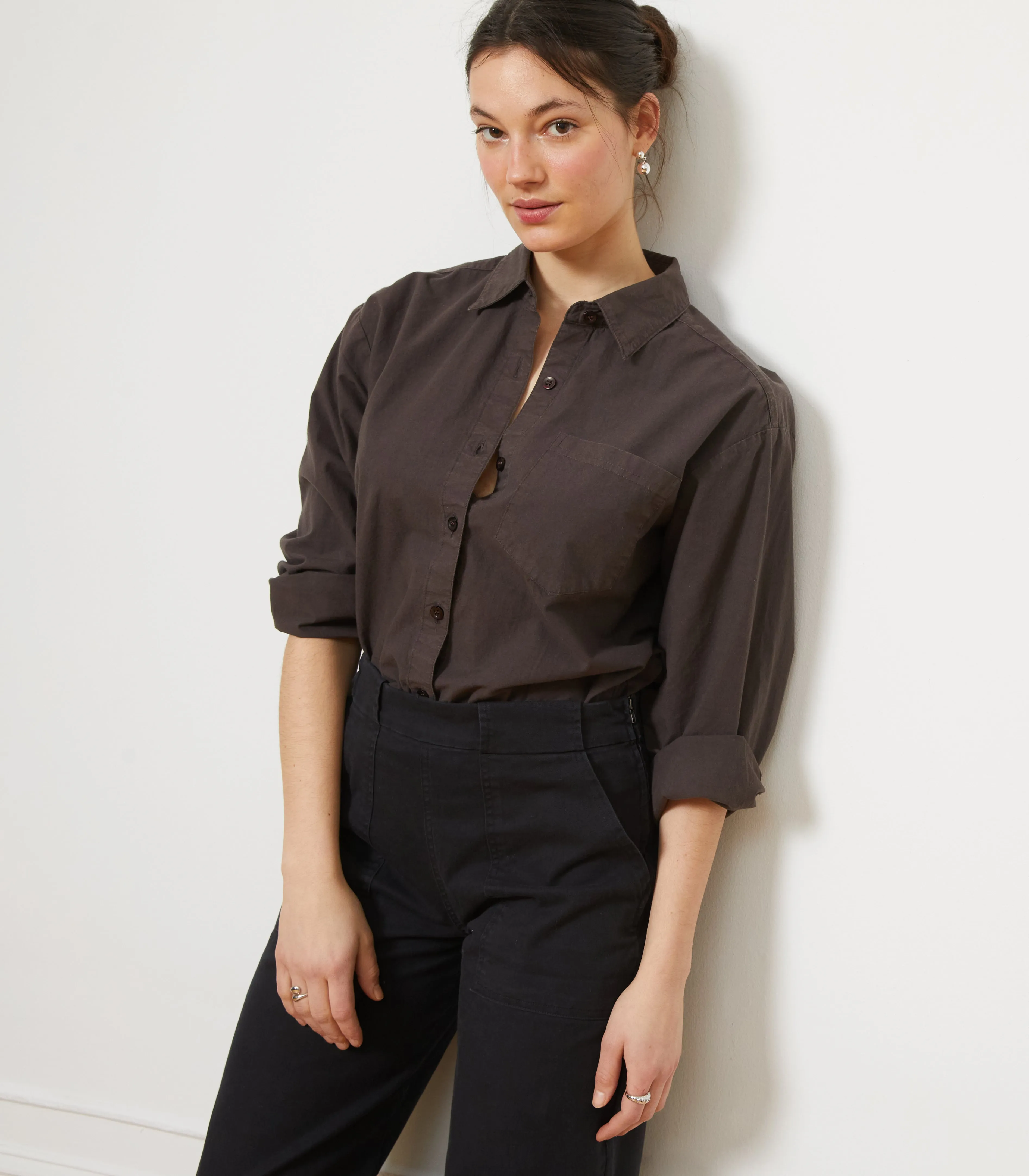 Diana Relaxed Button Up Shirt - Espresso sold by Loup product image thumbnail 5