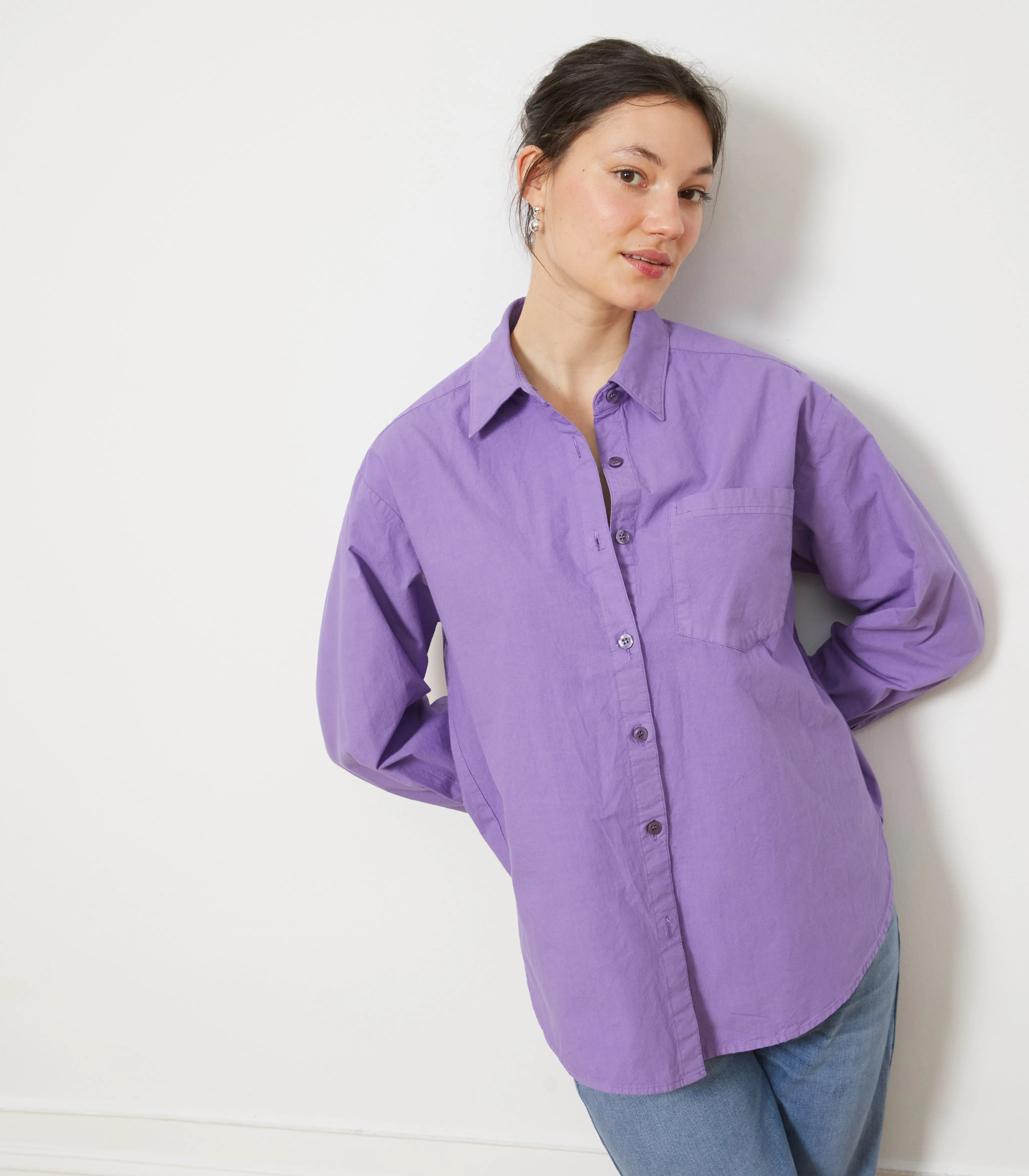 Diana Relaxed Button Up Shirt - Purple sold by Loup product image thumbnail 4