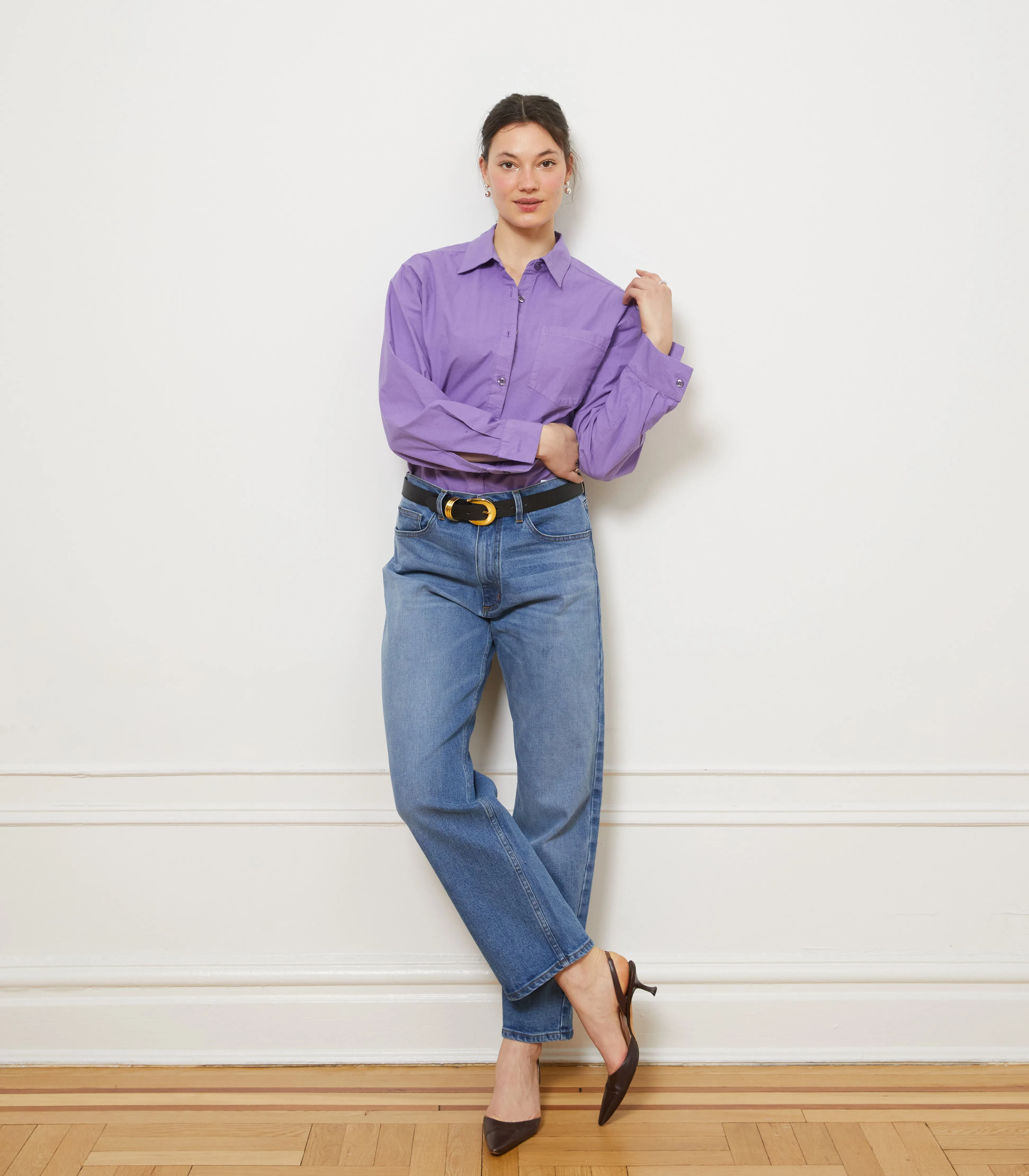 Diana Relaxed Button Up Shirt - Purple sold by Loup product image thumbnail 2