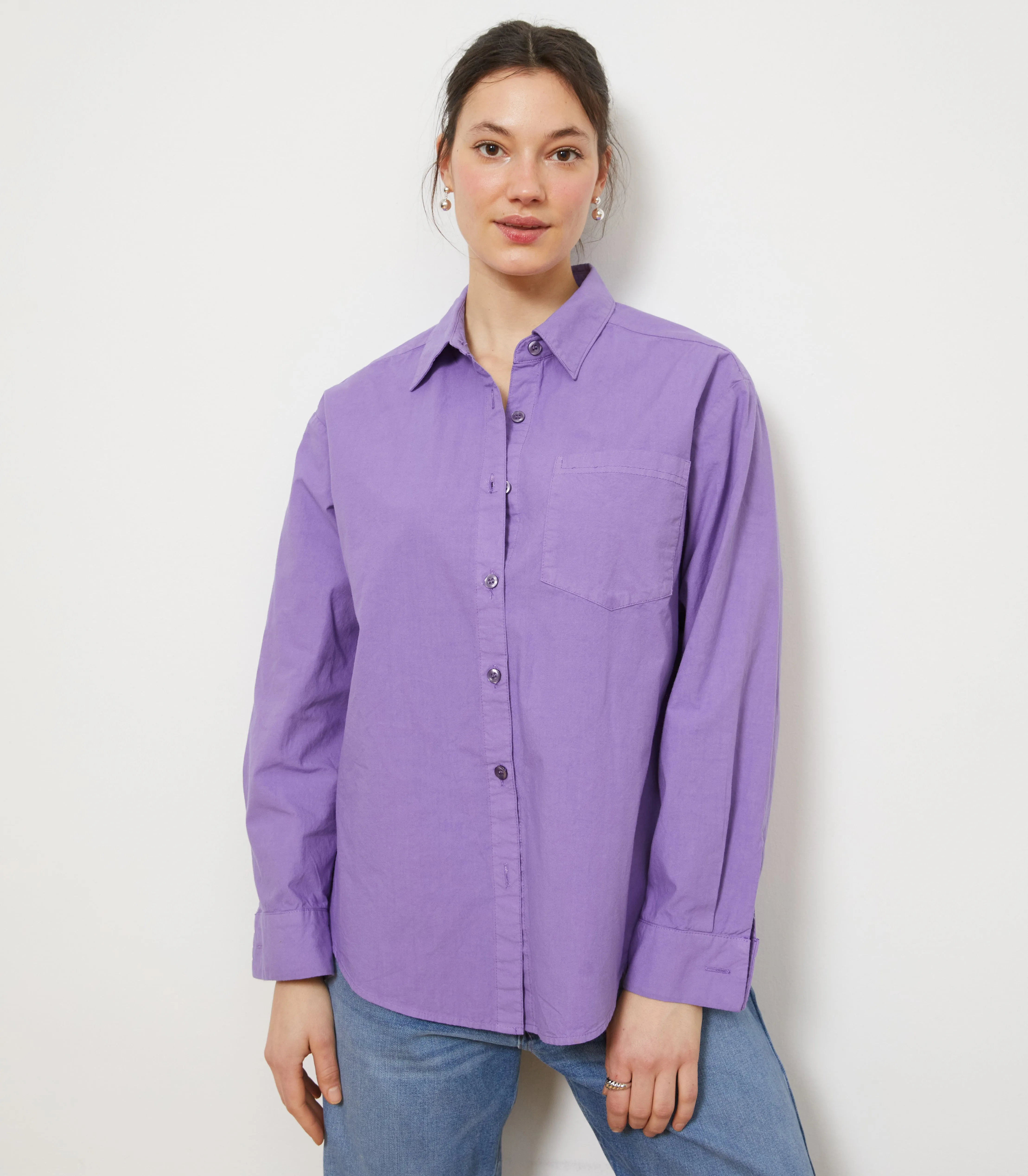 Diana Relaxed Button Up Shirt - Purple sold by Loup product image thumbnail 5