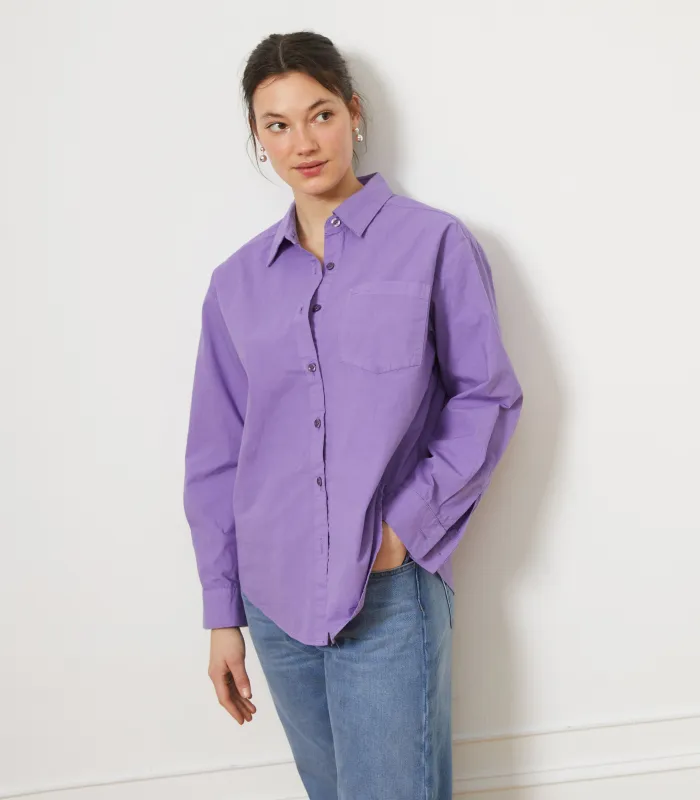 Diana Relaxed Button Up Shirt - Purple sold by Loup