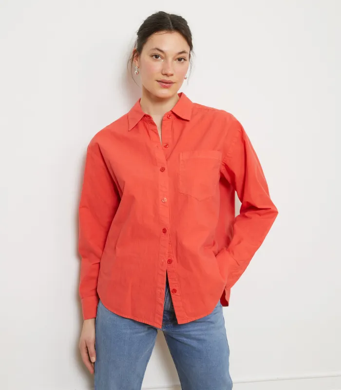 Diana Relaxed Button Up Shirt - Vermilion sold by Loup