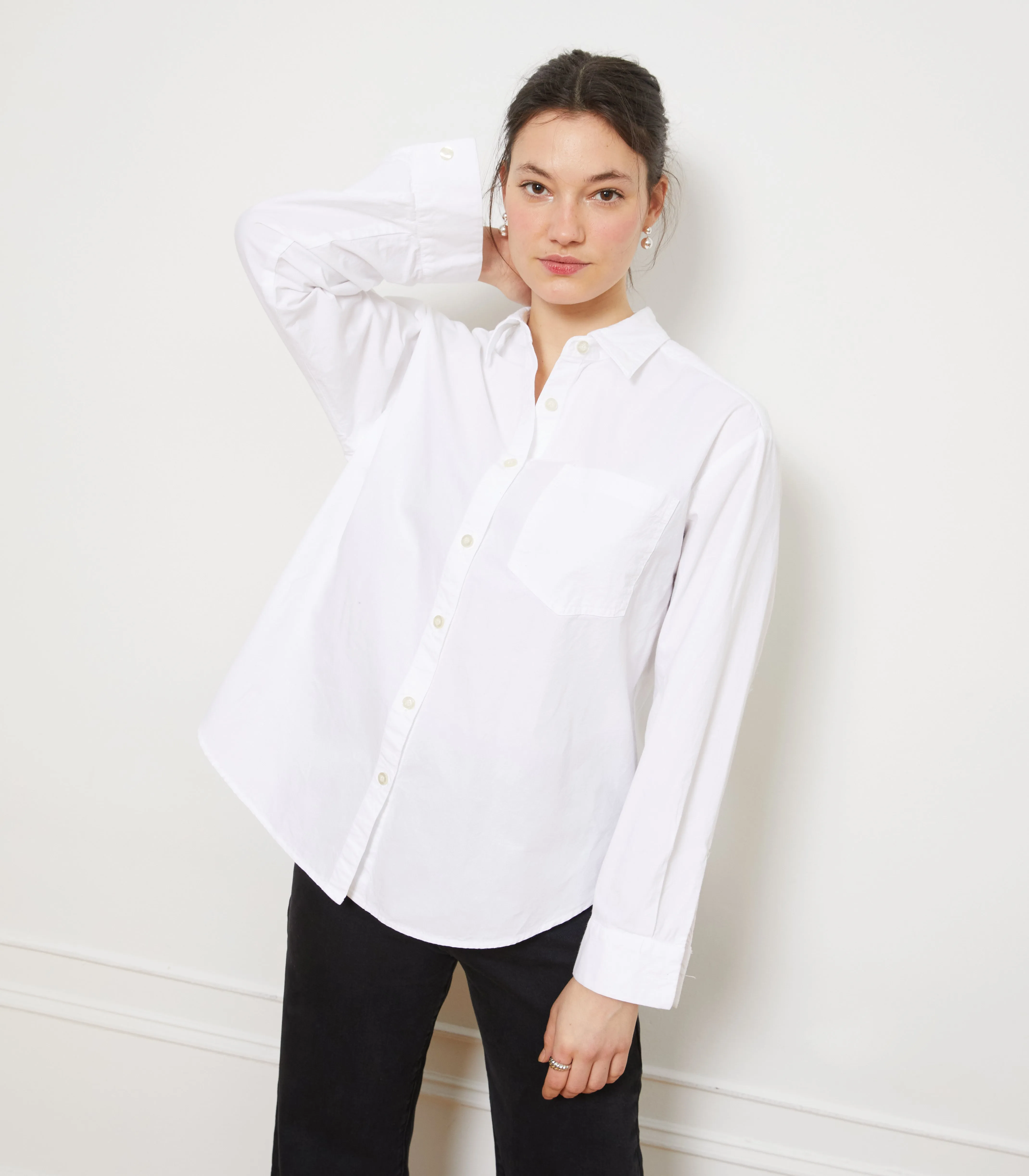 Diana Relaxed Button Up Shirt - White sold by Loup