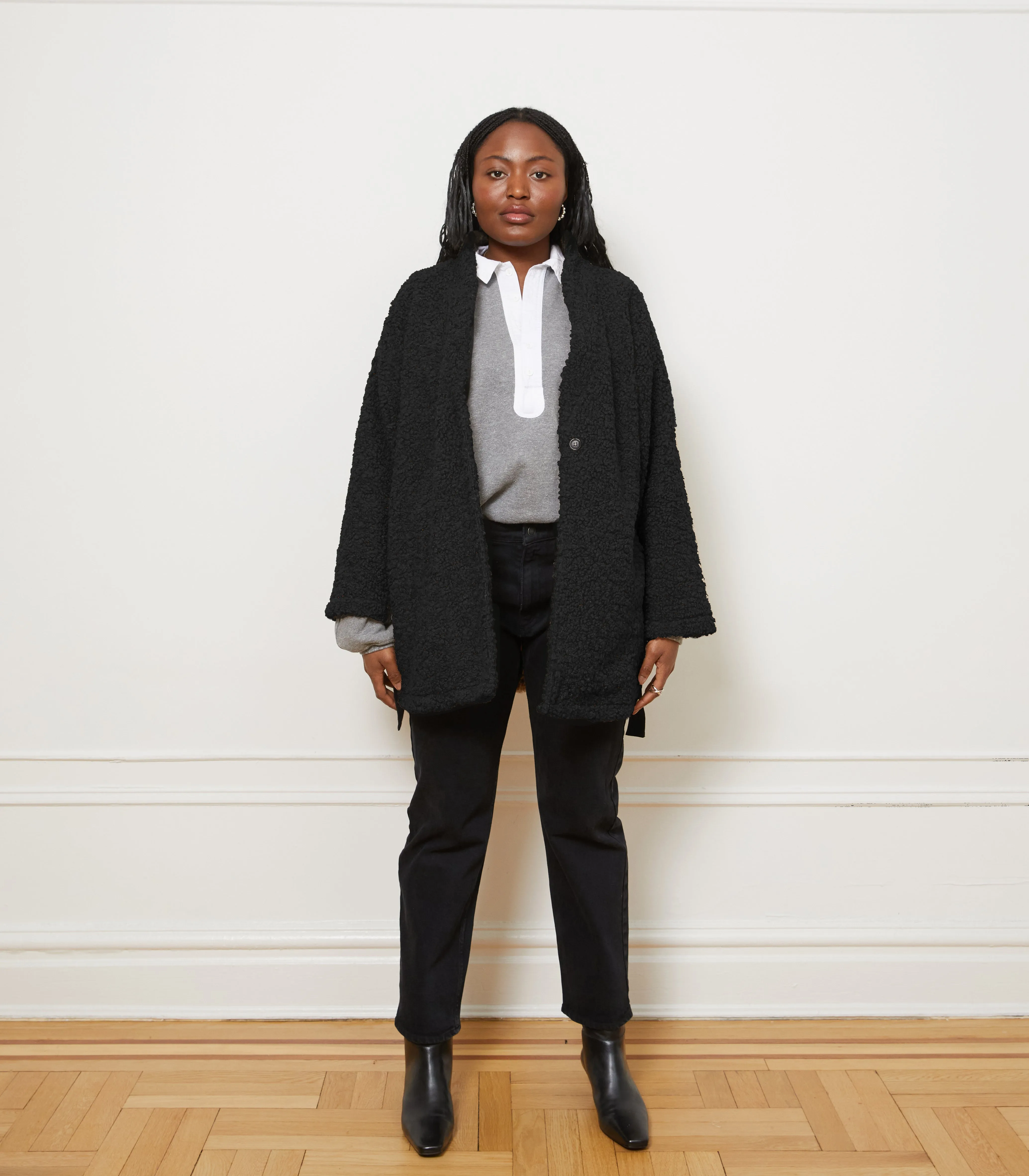 Valentina Sherpa Wrap Coat - Black sold by Loup product image thumbnail 2