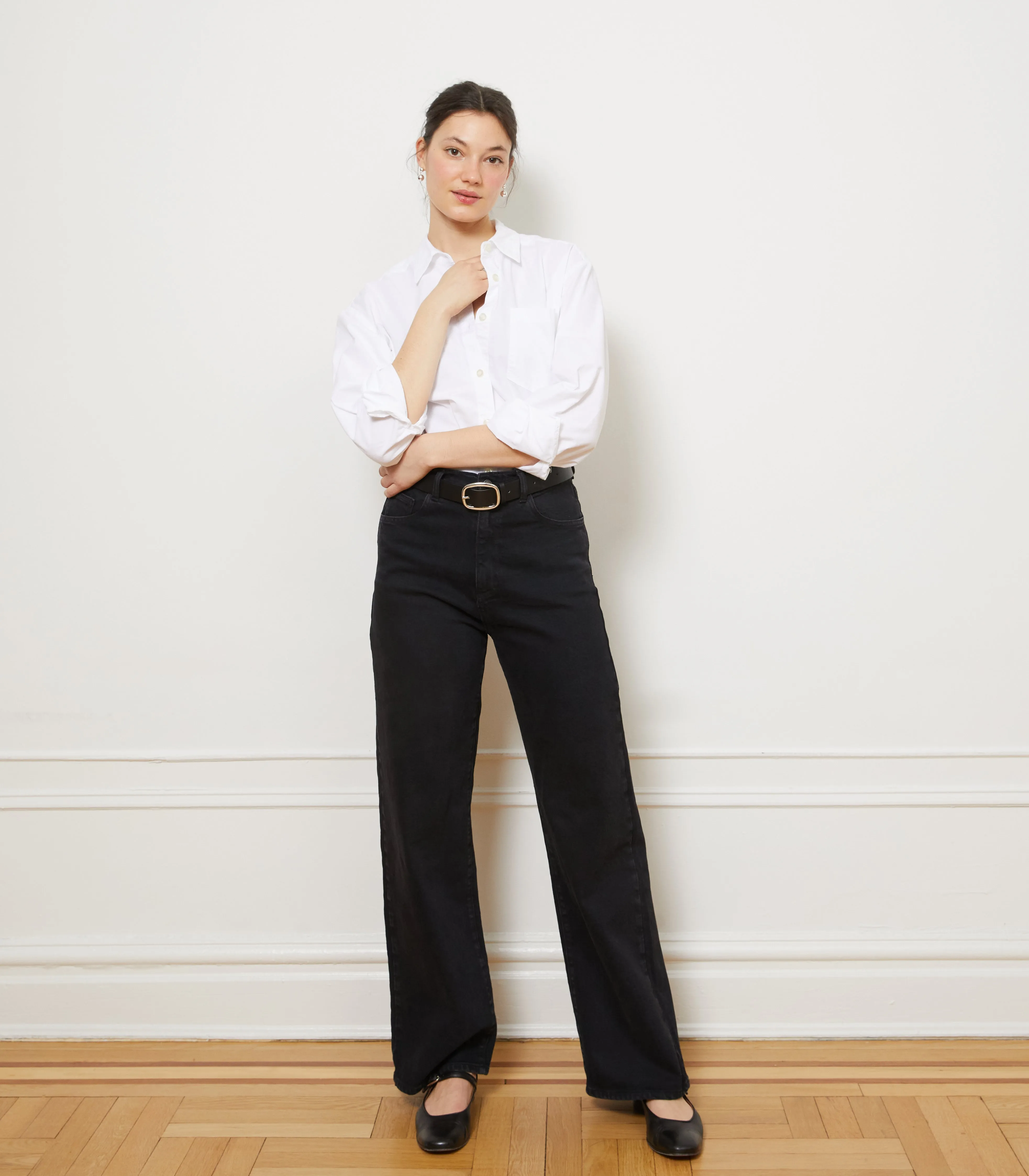 Francois High Rise Wide Leg Jeans - Black sold by Loup product image thumbnail 4