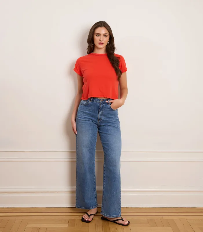 Francois High Rise Wide Leg Jeans - Indigo sold by Loup