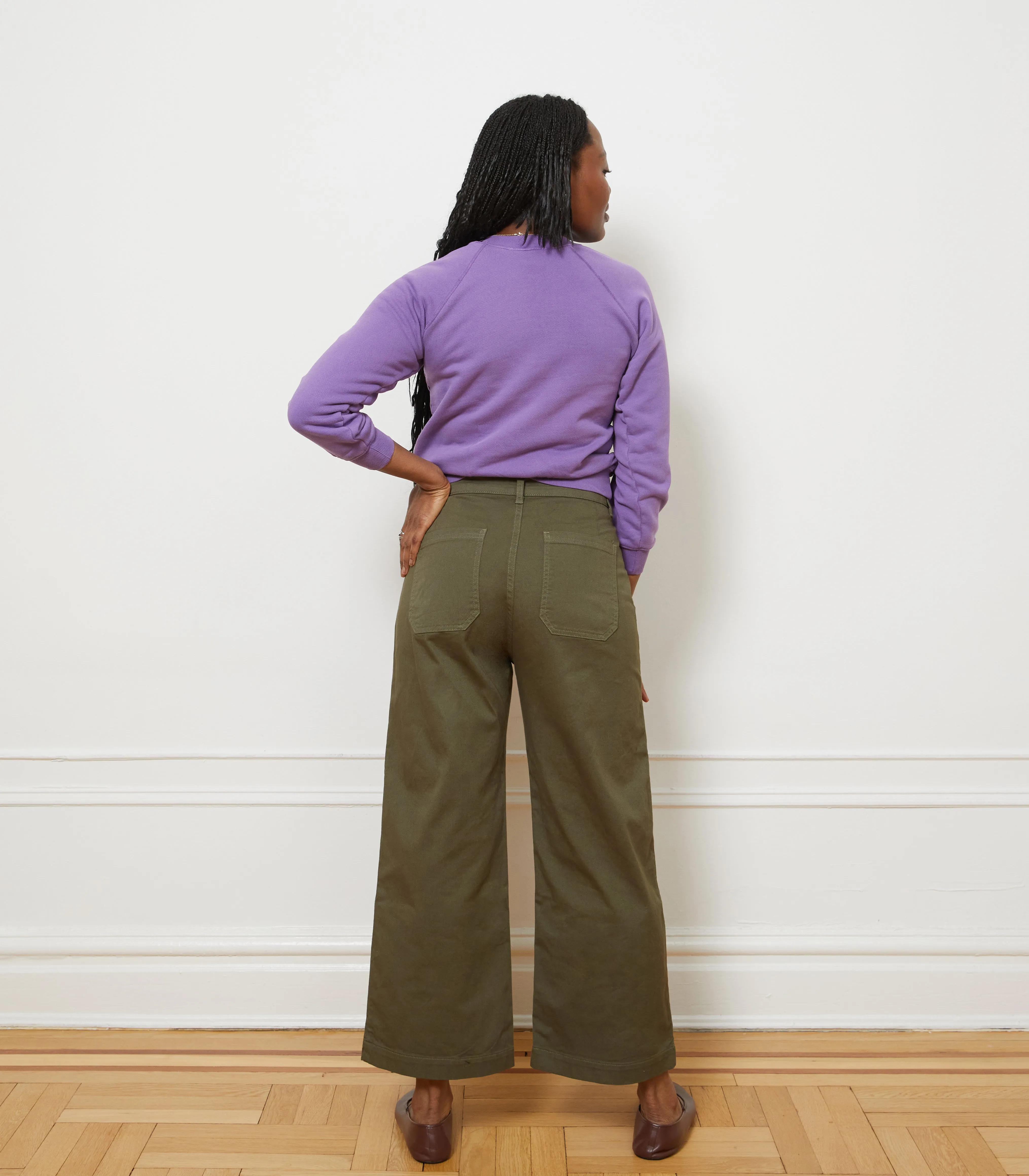 SIMONE WIDE CROP PANTS - DARK OLIVE sold by Loup product image thumbnail 2
