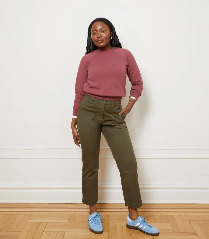 James Straight-Leg Work Pant - Dark Olive sold by Loup