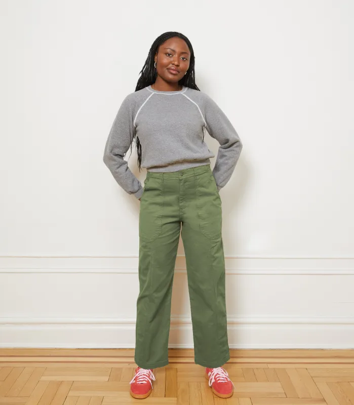 Jess Relaxed Seamed Trousers - Pistachio made by Loup