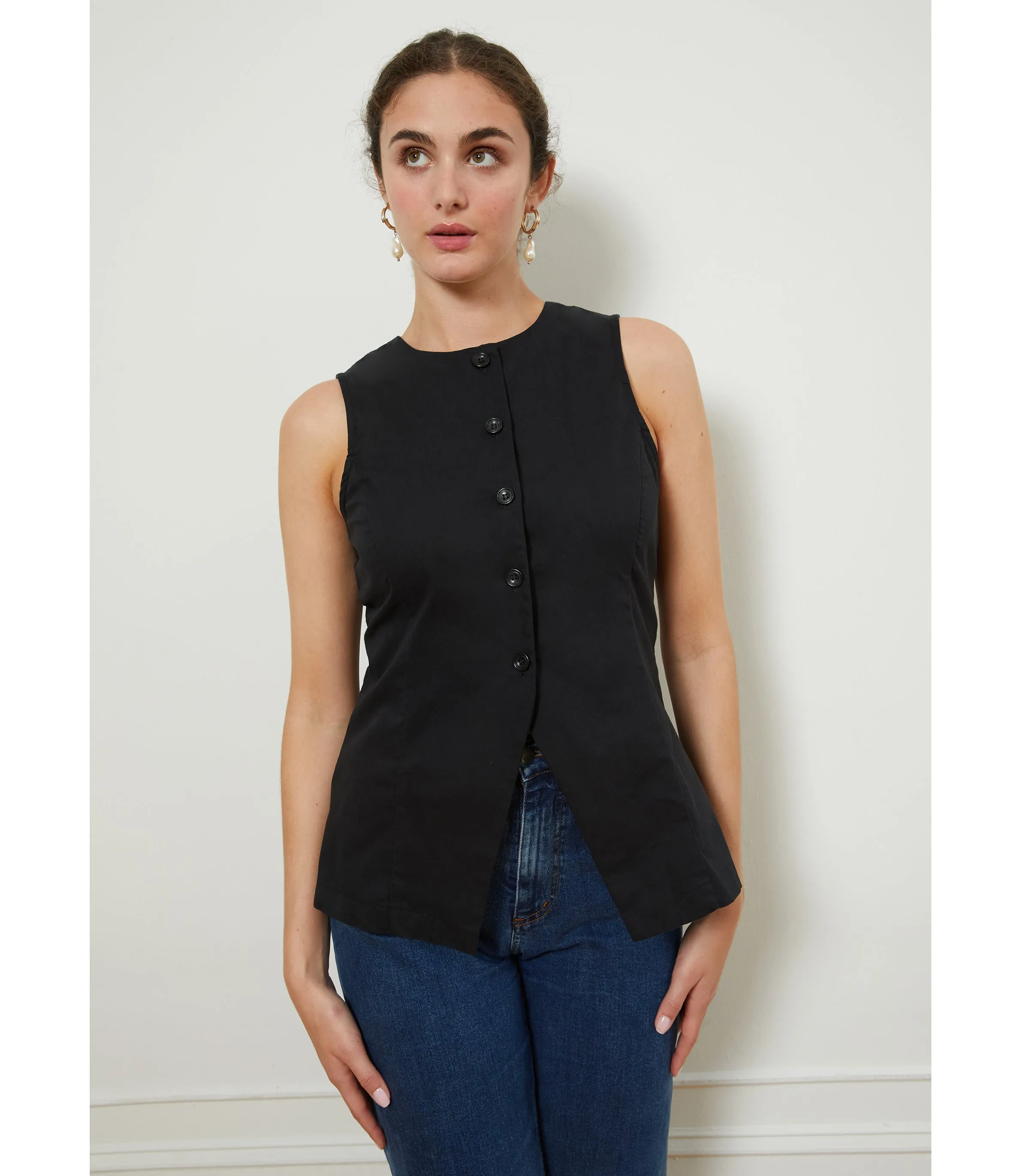 Marissa Long Fitted Vest - Black sold by Loup product image thumbnail 5