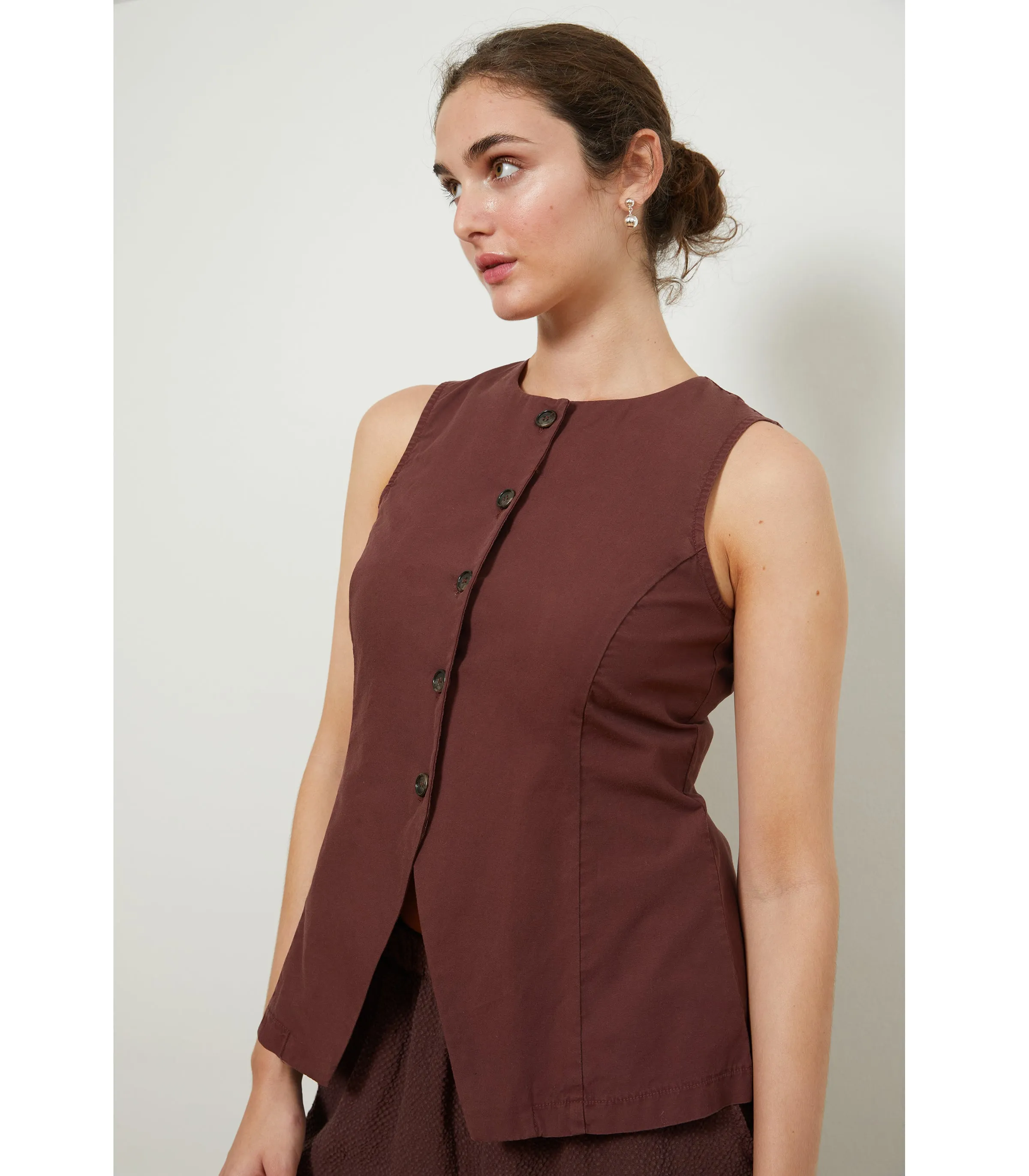 Marissa Long Fitted Vest - Maroon sold by Loup product image thumbnail 5
