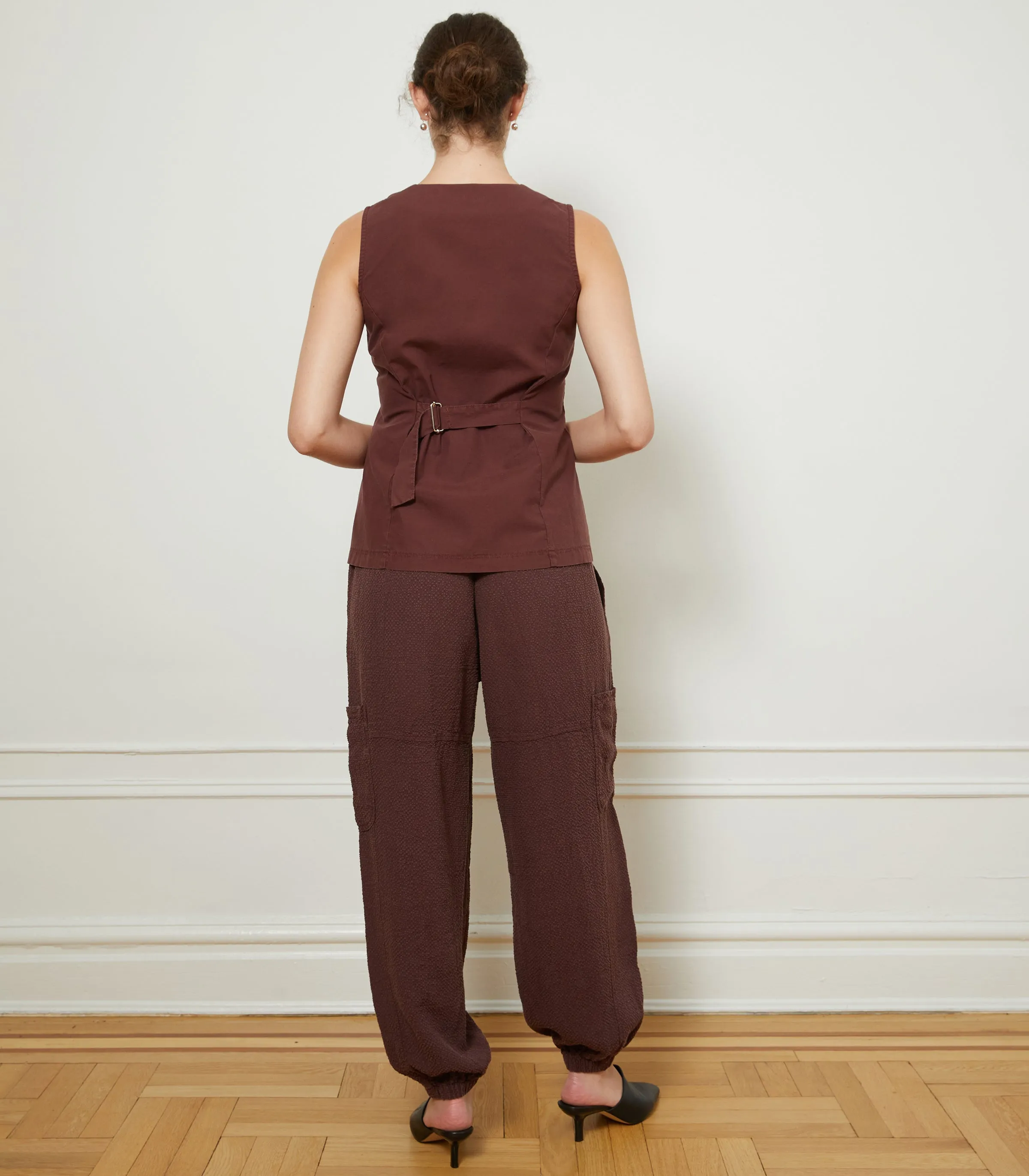 Emily Barrel Leg Cargo Pants - Maroon sold by Loup product image thumbnail 4