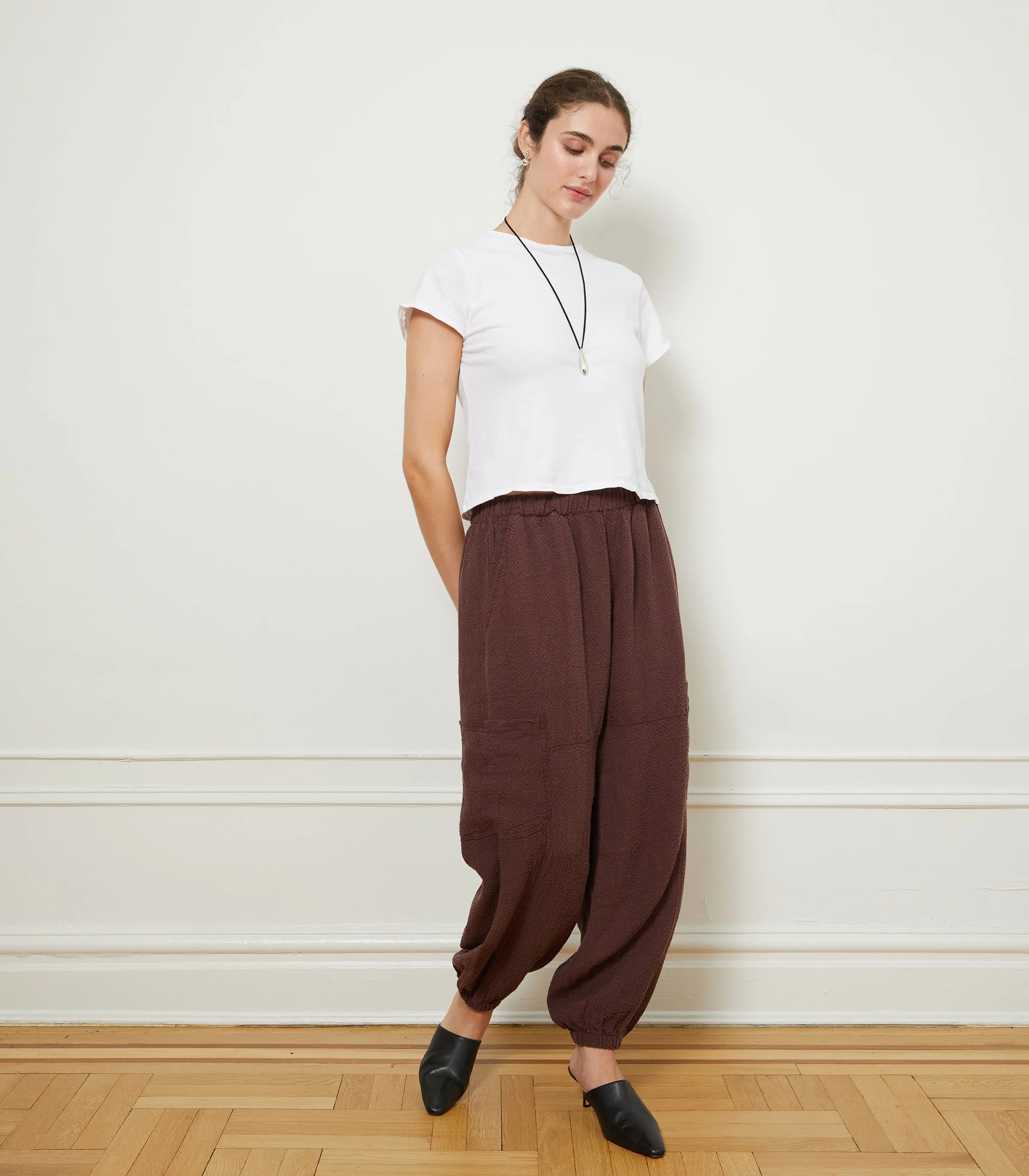 Emily Barrel Leg Cargo Pants - Maroon sold by Loup product image thumbnail 5