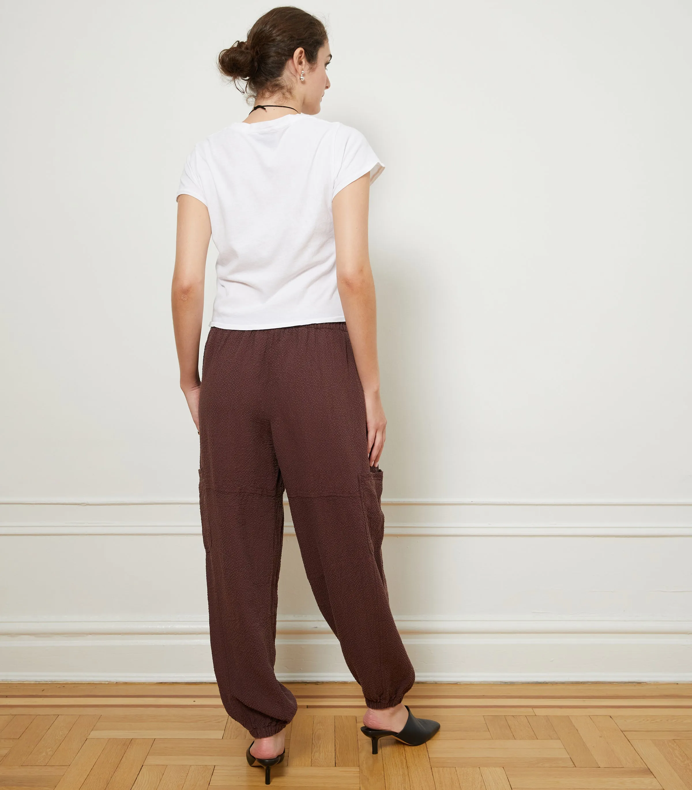 Emily Barrel Leg Cargo Pants - Maroon sold by Loup product image thumbnail 2