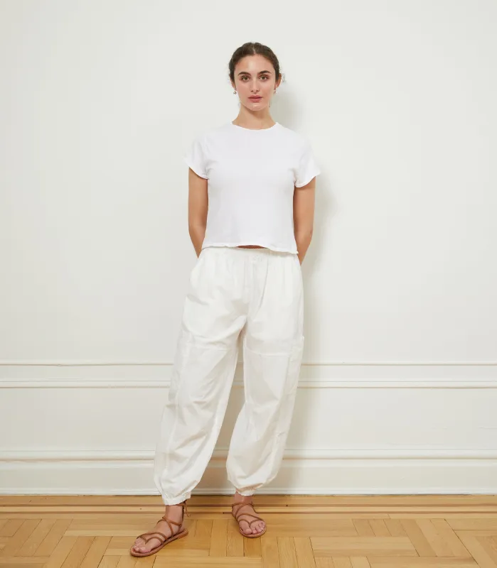 Emily Barrel Leg Cargo Pants - White sold by Loup