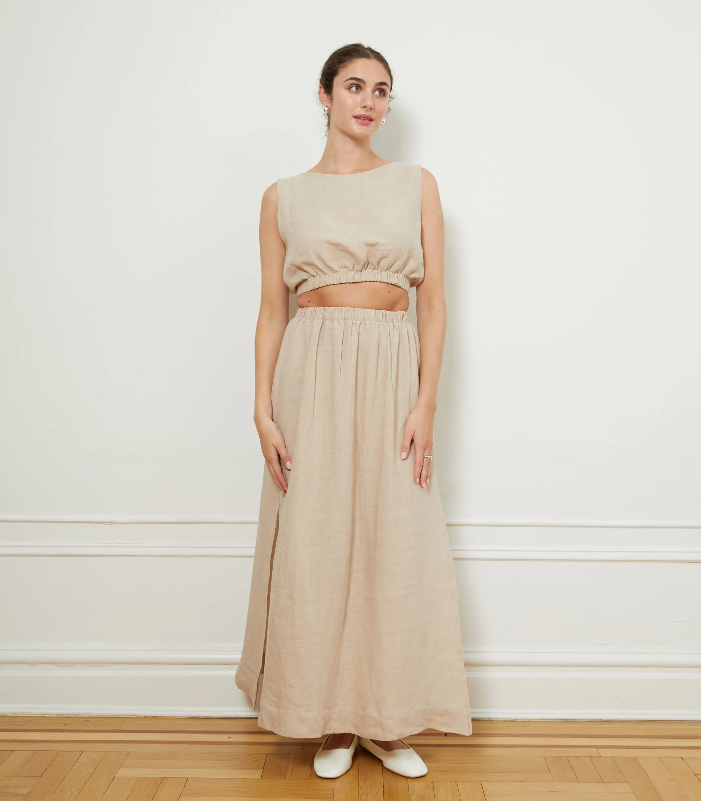 Rosa Linen Maxi Skirt - Ivory sold by Loup product image thumbnail 3