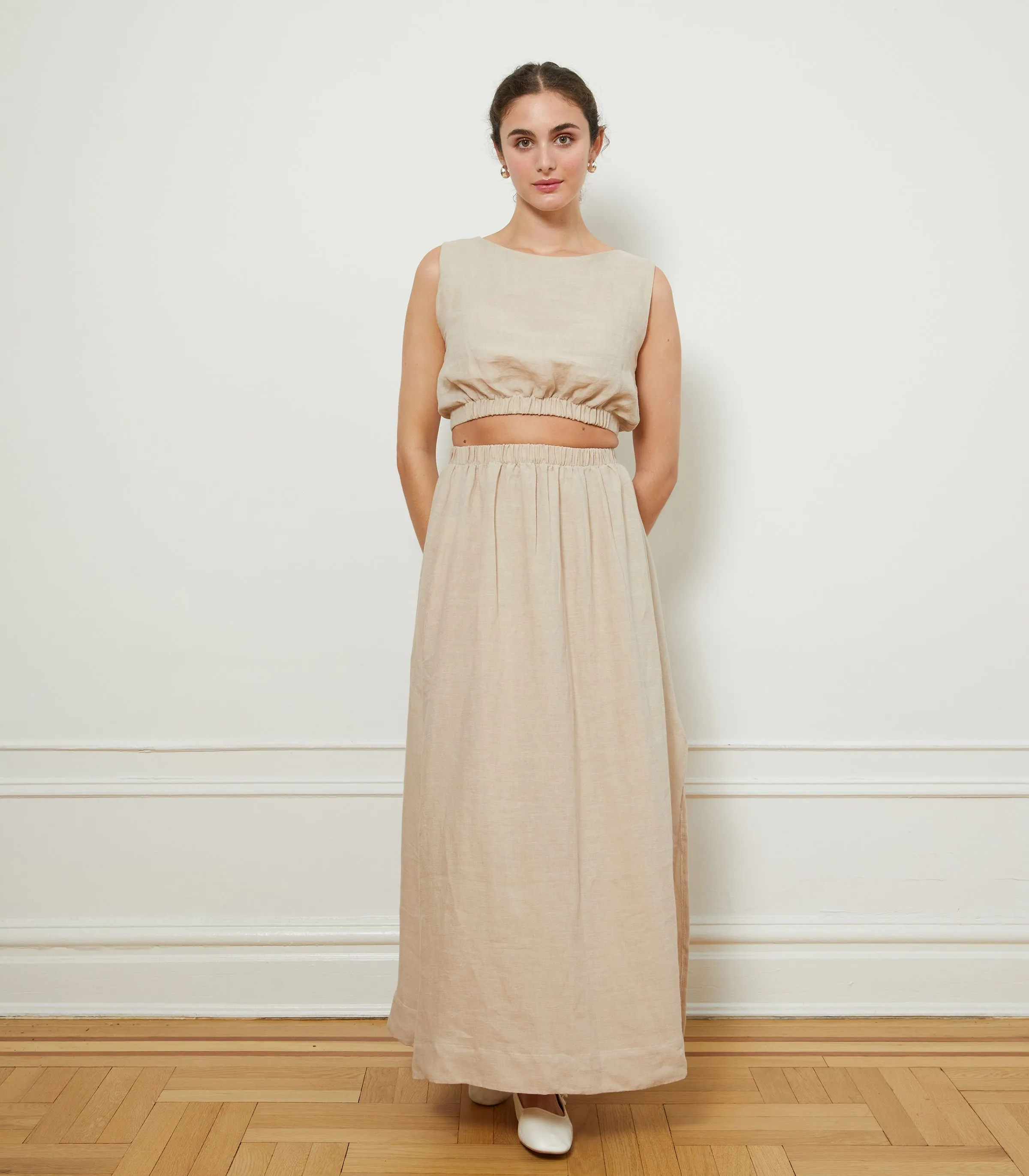 Rosa Linen Maxi Skirt - Ivory sold by Loup