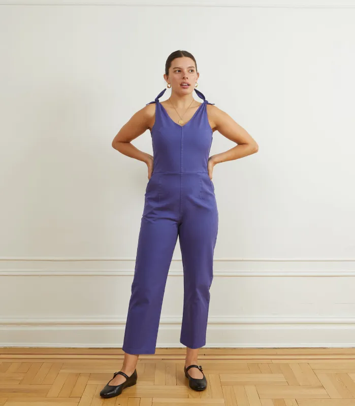 Slate Tie Strap Coveralls - Violet sold by Loup
