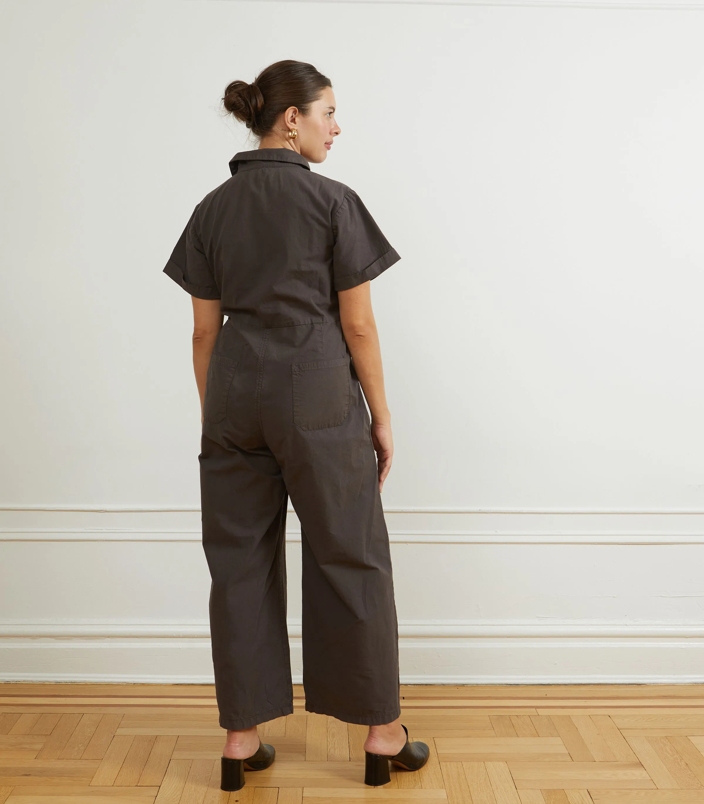 Poppy Short Sleeve Utility Jumpsuit- Espresso sold by Loup product image thumbnail 2