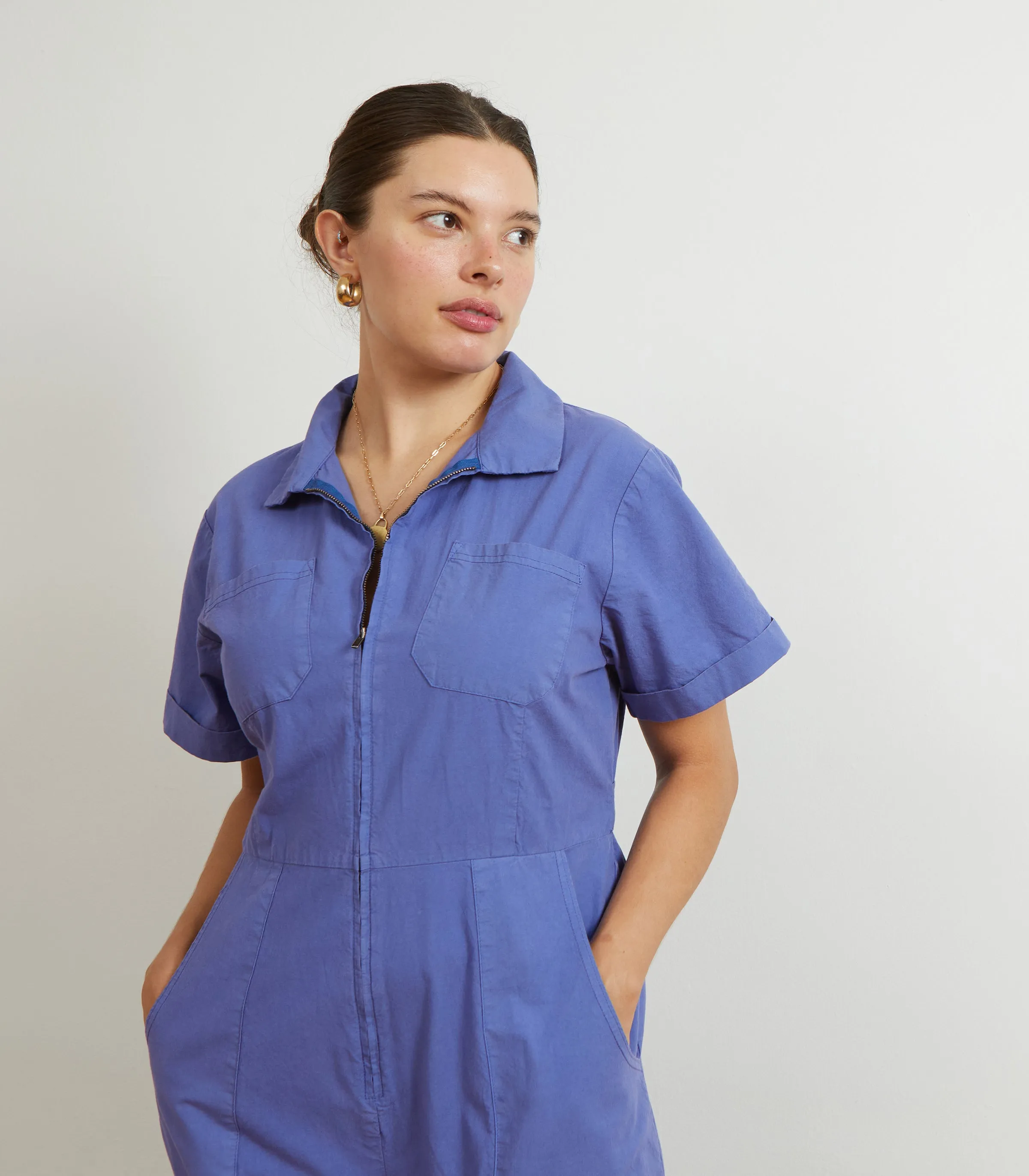 Poppy Short Sleeve Utility Jumpsuit - Violet sold by Loup product image thumbnail 3