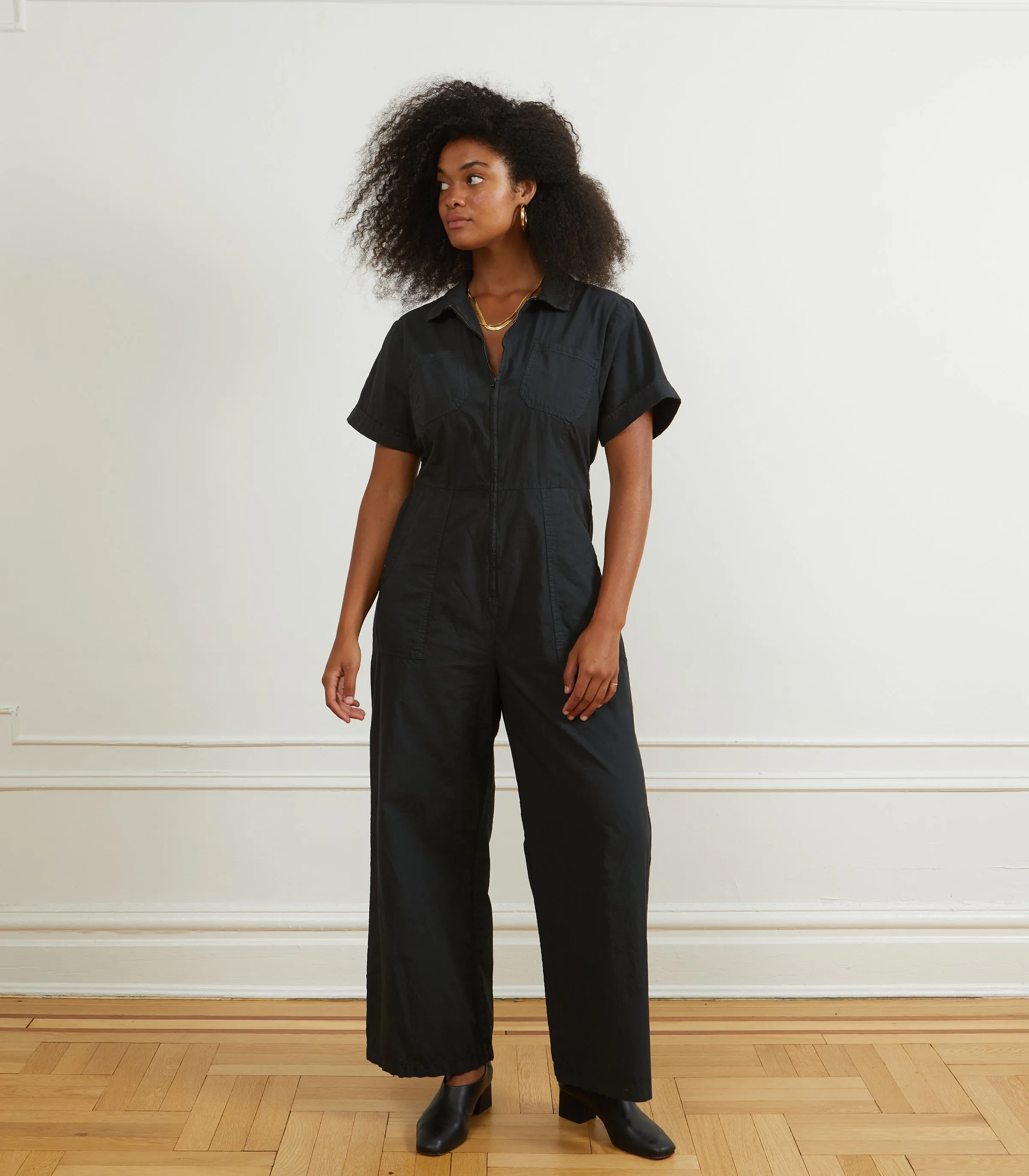 Poppy Short Sleeve Utility Jumpsuit - Black sold by Loup product image thumbnail 3