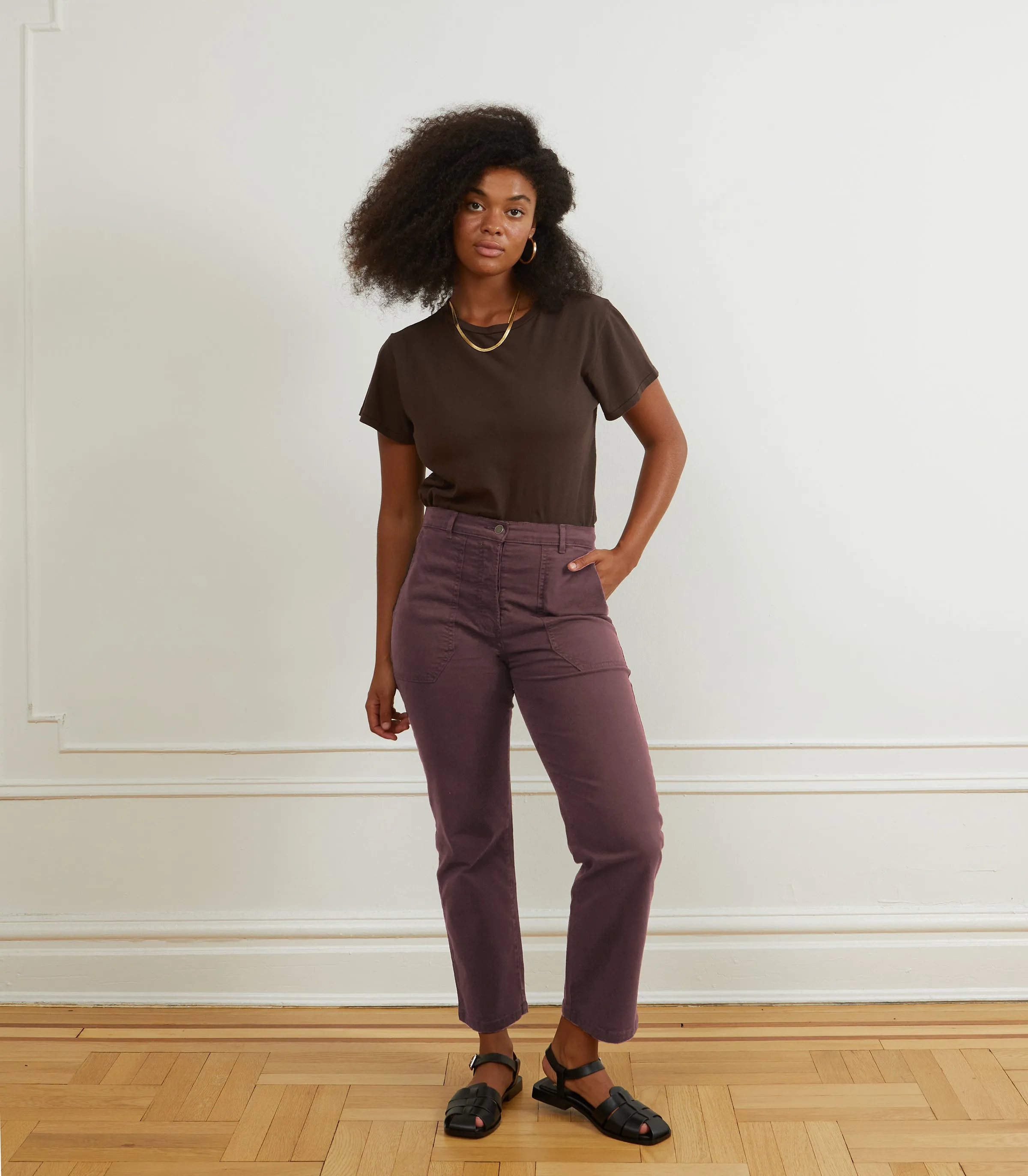 James Straight-Leg Work Pant - Mauve sold by Loup