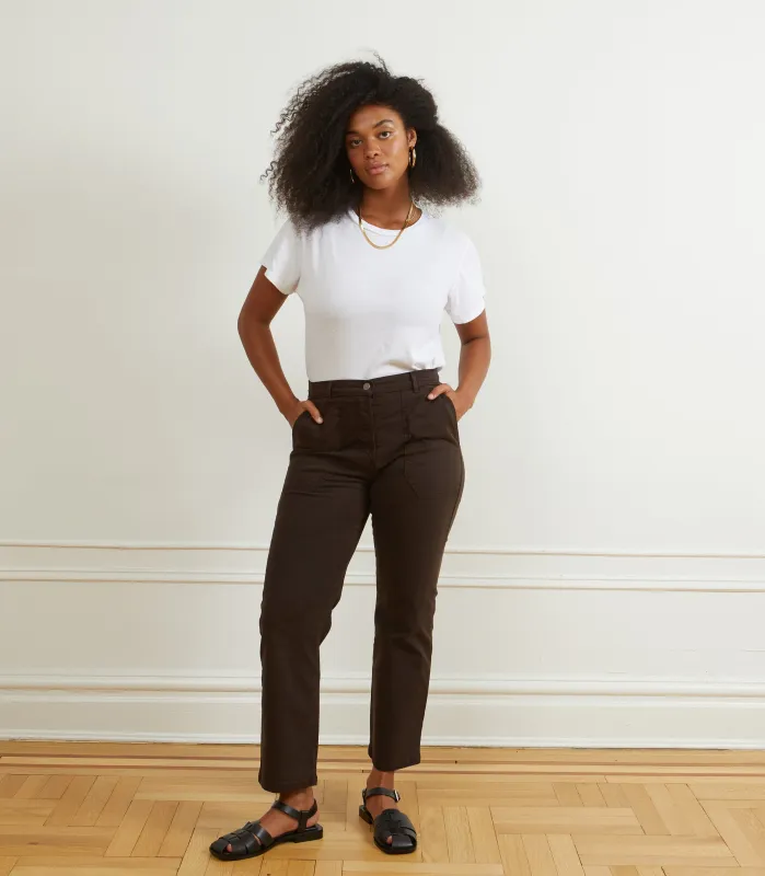 James Straight-Leg Work Pant - Espresso sold by Loup