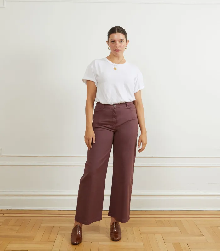Toni Wide Ankle Pants - Mauve sold by Loup