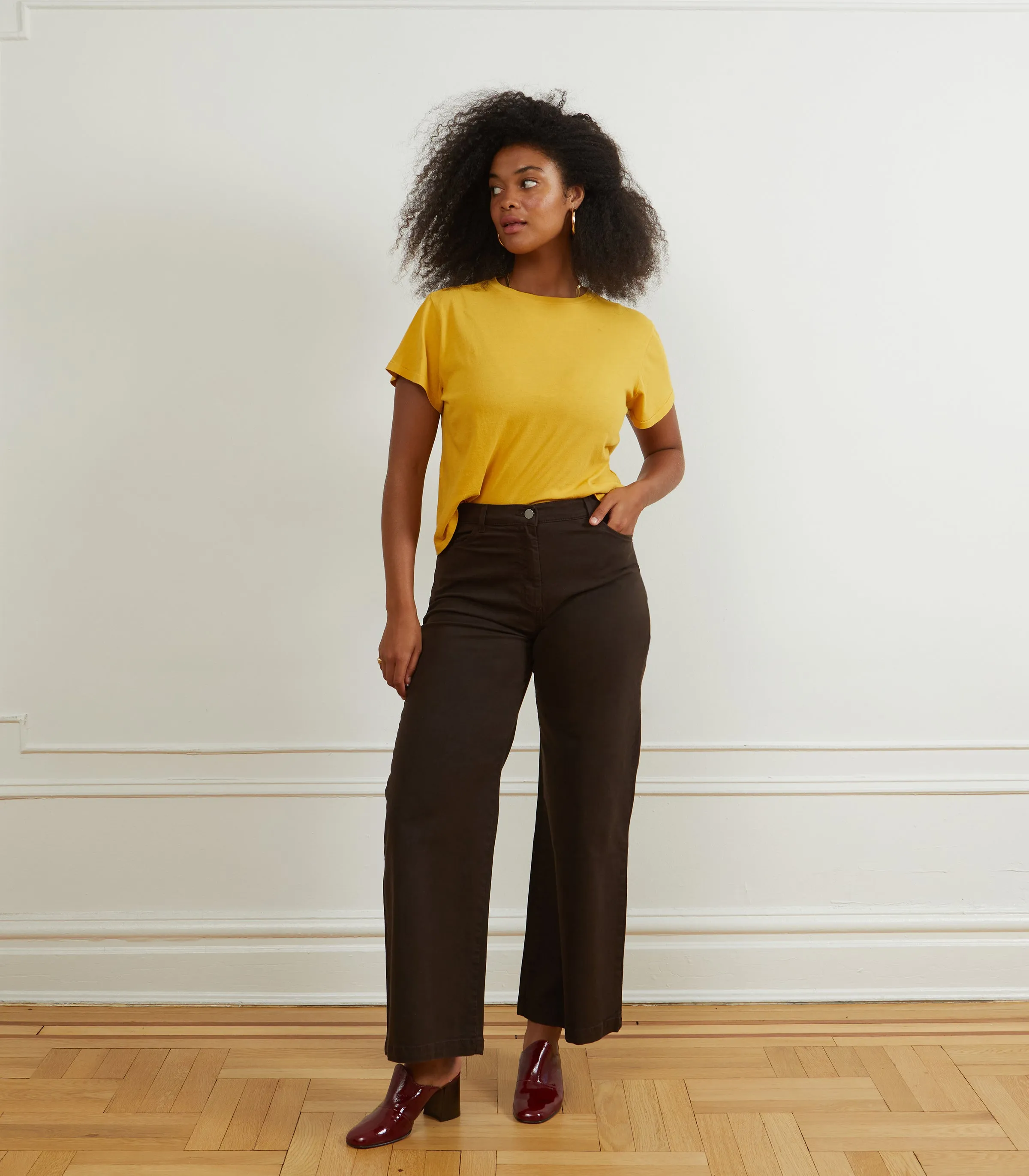 Toni Wide Ankle Pants - Espresso sold by Loup